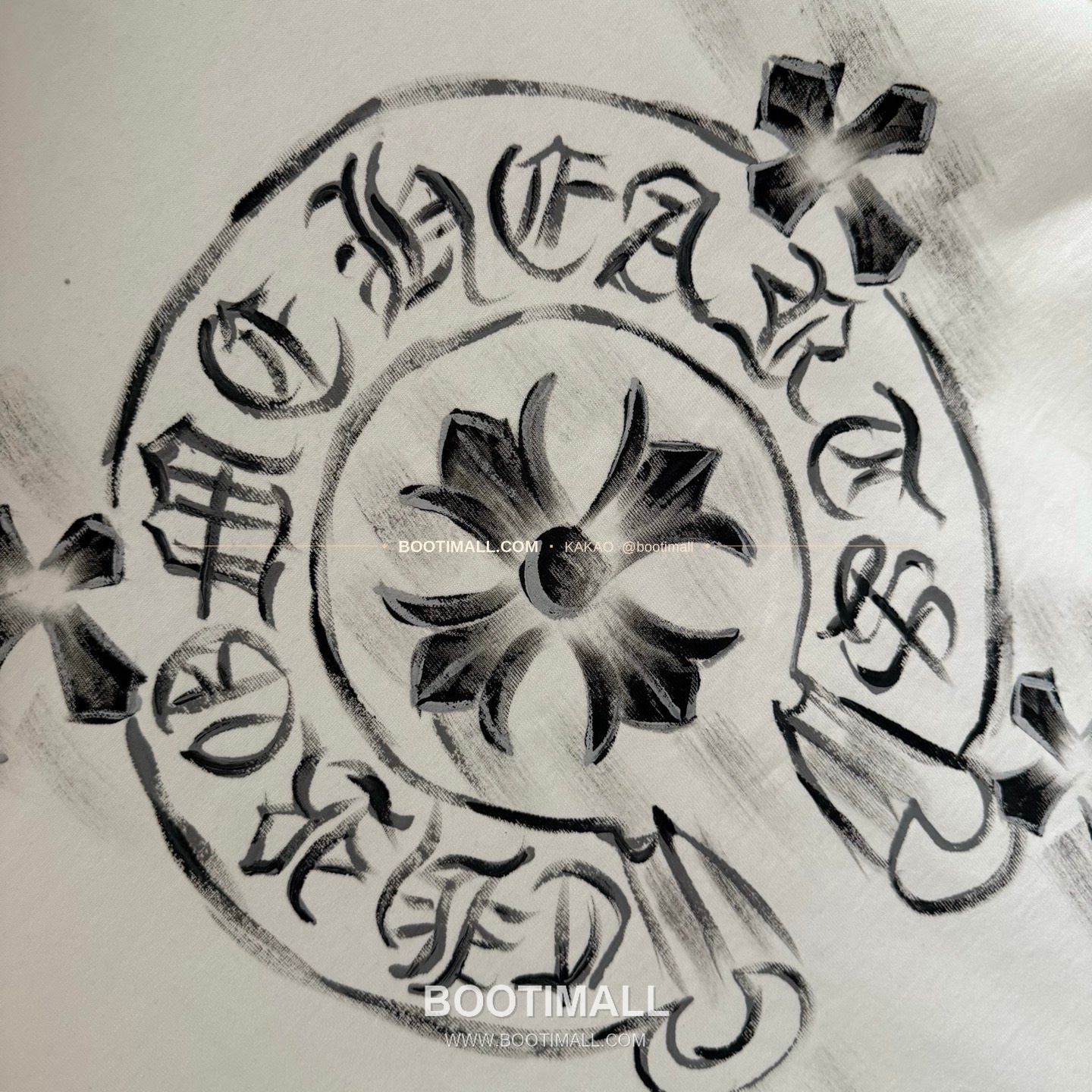 크롬하츠 2026SS 헤비코튼 핸드페인팅 디스트로이드 루즈핏 블랙 반팔 티셔츠 Chrome Hearts 2026 SS Heavy Cotton Hand Painted Distressed Loose Fit Black T-Shirt K600 7