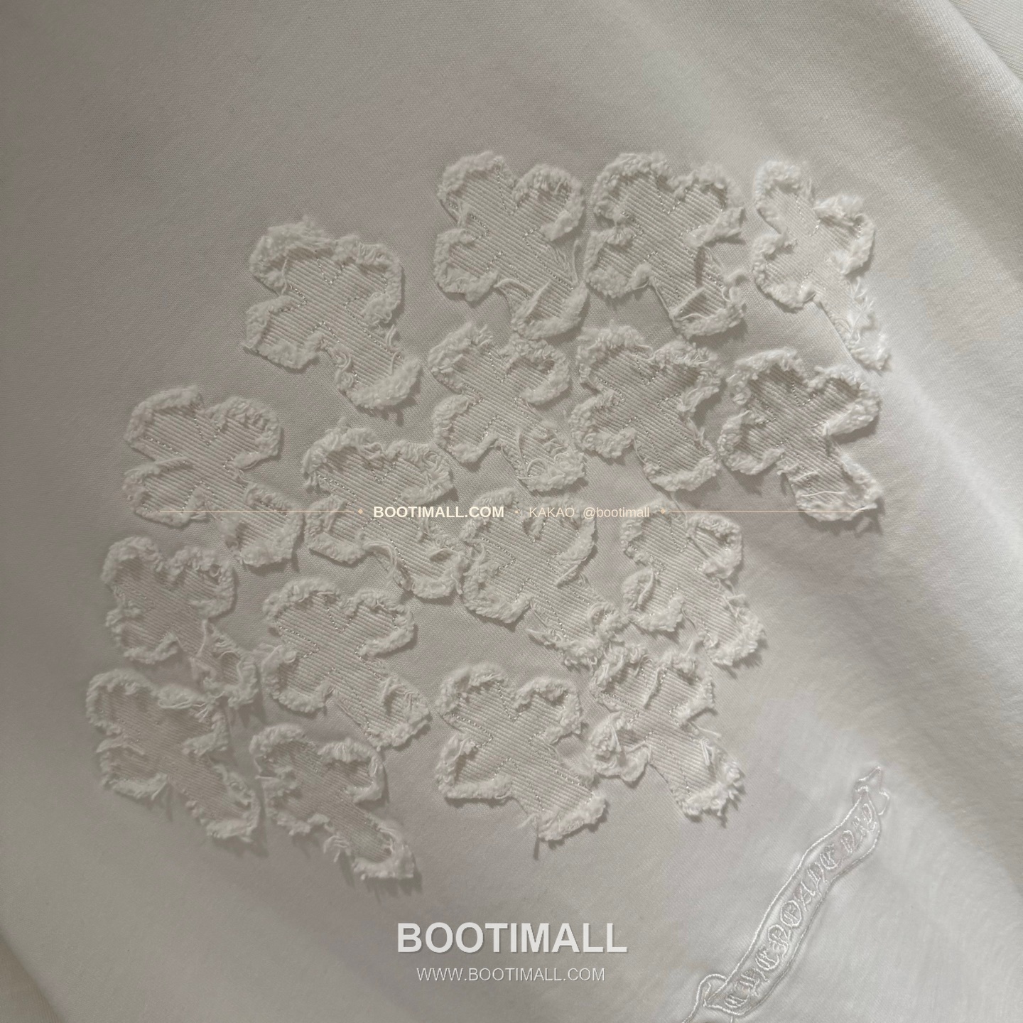 크롬하츠 2026SS 헤비코튼 자수 디스트로이드 루즈핏 블랙 반팔 티셔츠 Chrome Hearts 2026 SS Heavy Cotton Embroidered Distressed Loose Fit Black T-Shirt K209 7