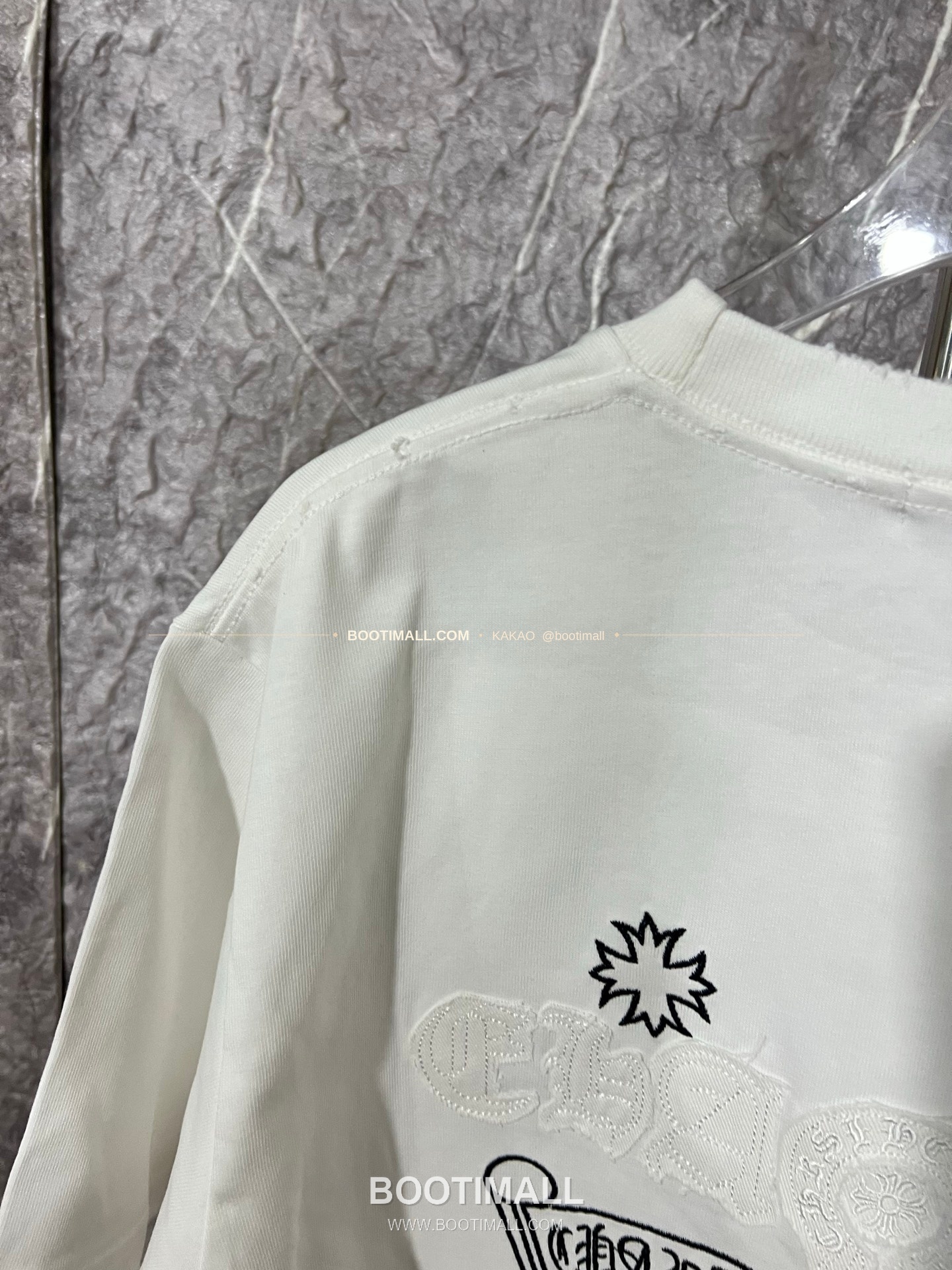 크롬하츠 헤비코튼 자수 디스트로이드 루즈핏 블랙 반팔 티셔츠 Chrome Hearts Heavy Cotton Embroidered Distressed Loose Fit Black T-Shirt CH001 6