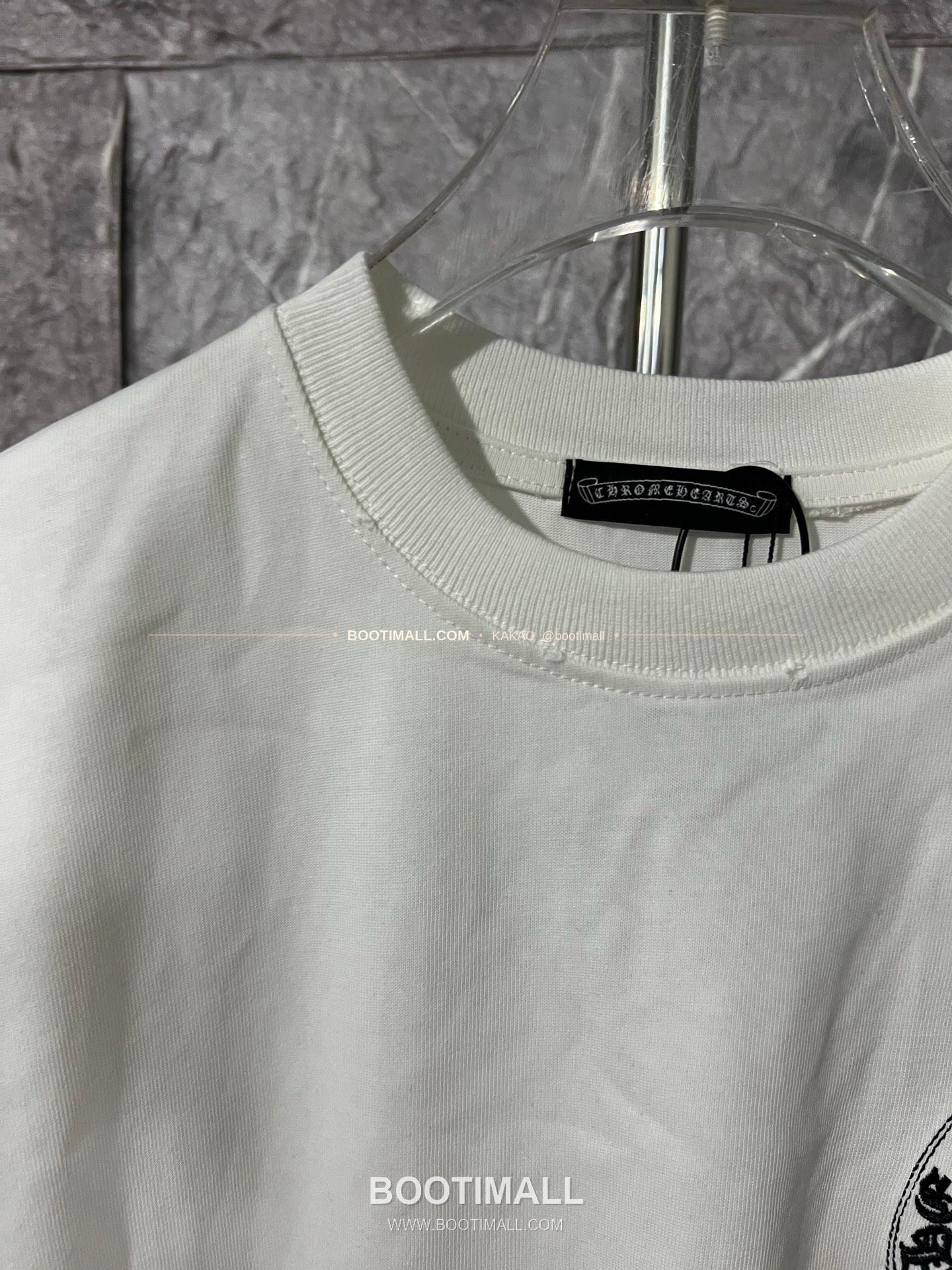 크롬하츠 헤비코튼 자수 디스트로이드 루즈핏 블랙 반팔 티셔츠 Chrome Hearts Heavy Cotton Embroidered Distressed Loose Fit Black T-Shirt CH007 2