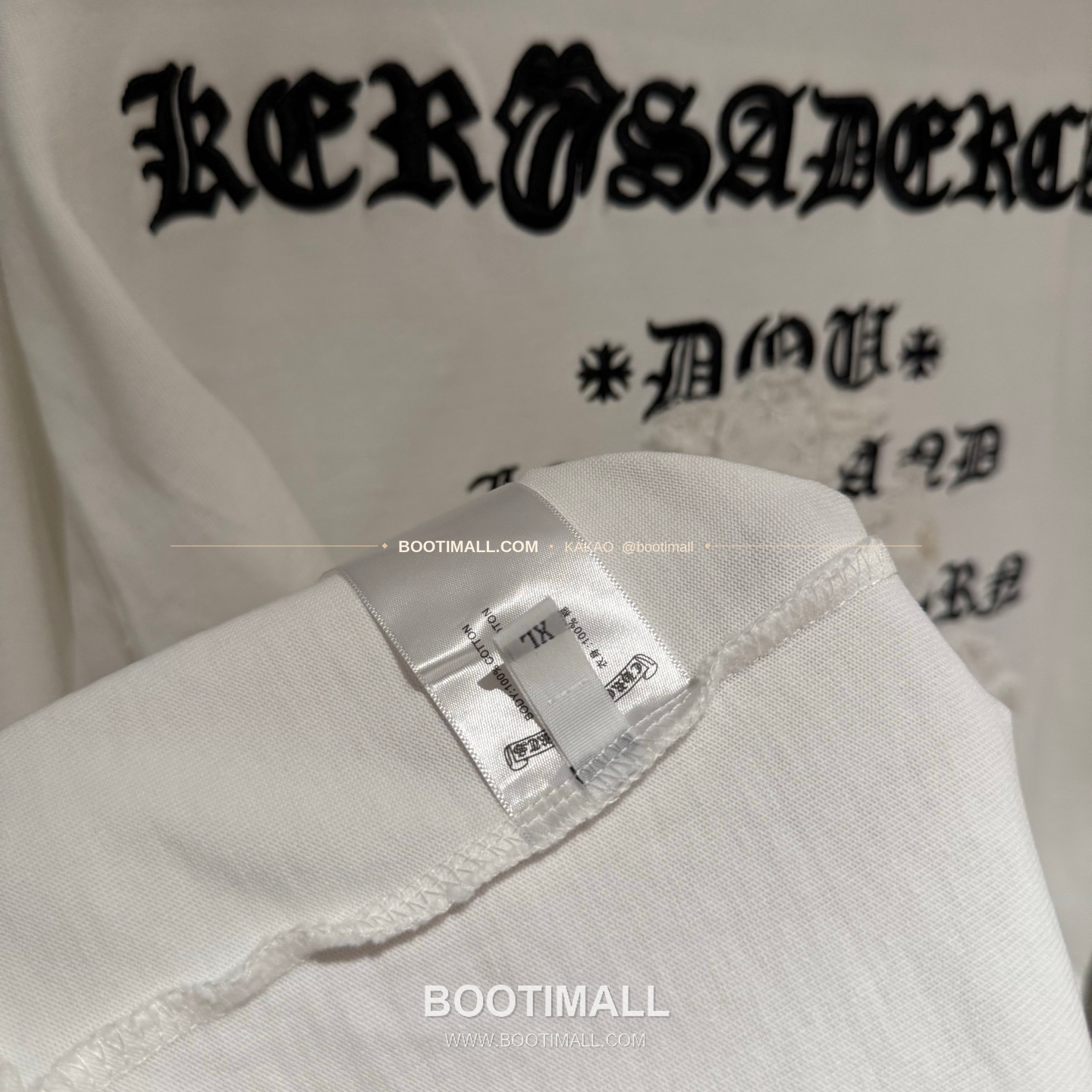 크롬하츠 2026SS 헤비코튼 자수 디스트로이드 루즈핏 블랙 반팔 티셔츠 Chrome Hearts 2026 SS Heavy Cotton Embroidered Distressed Loose Fit Black T-Shirt K233 8