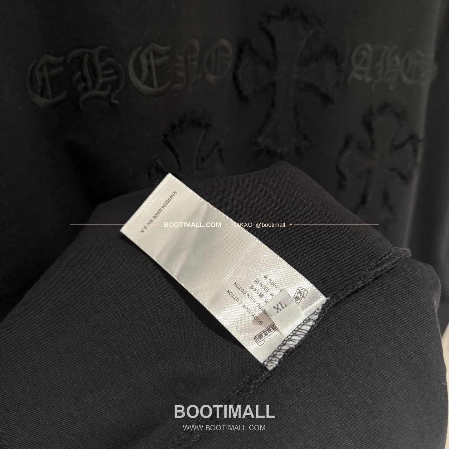 크롬하츠 2026SS 헤비코튼 자수 디스트로이드 루즈핏 블랙 반팔 티셔츠 Chrome Hearts 2026 SS Heavy Cotton Embroidered Distressed Loose Fit Black T-Shirt K229 8