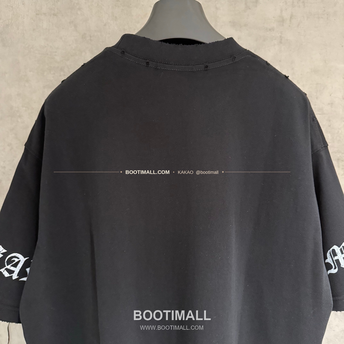 크롬하츠 2026SS 헤비코튼 자수 디스트로이드 루즈핏 블랙 반팔 티셔츠 Chrome Hearts 2026 SS Heavy Cotton Embroidered Distressed Loose Fit Black T-Shirt K225 4