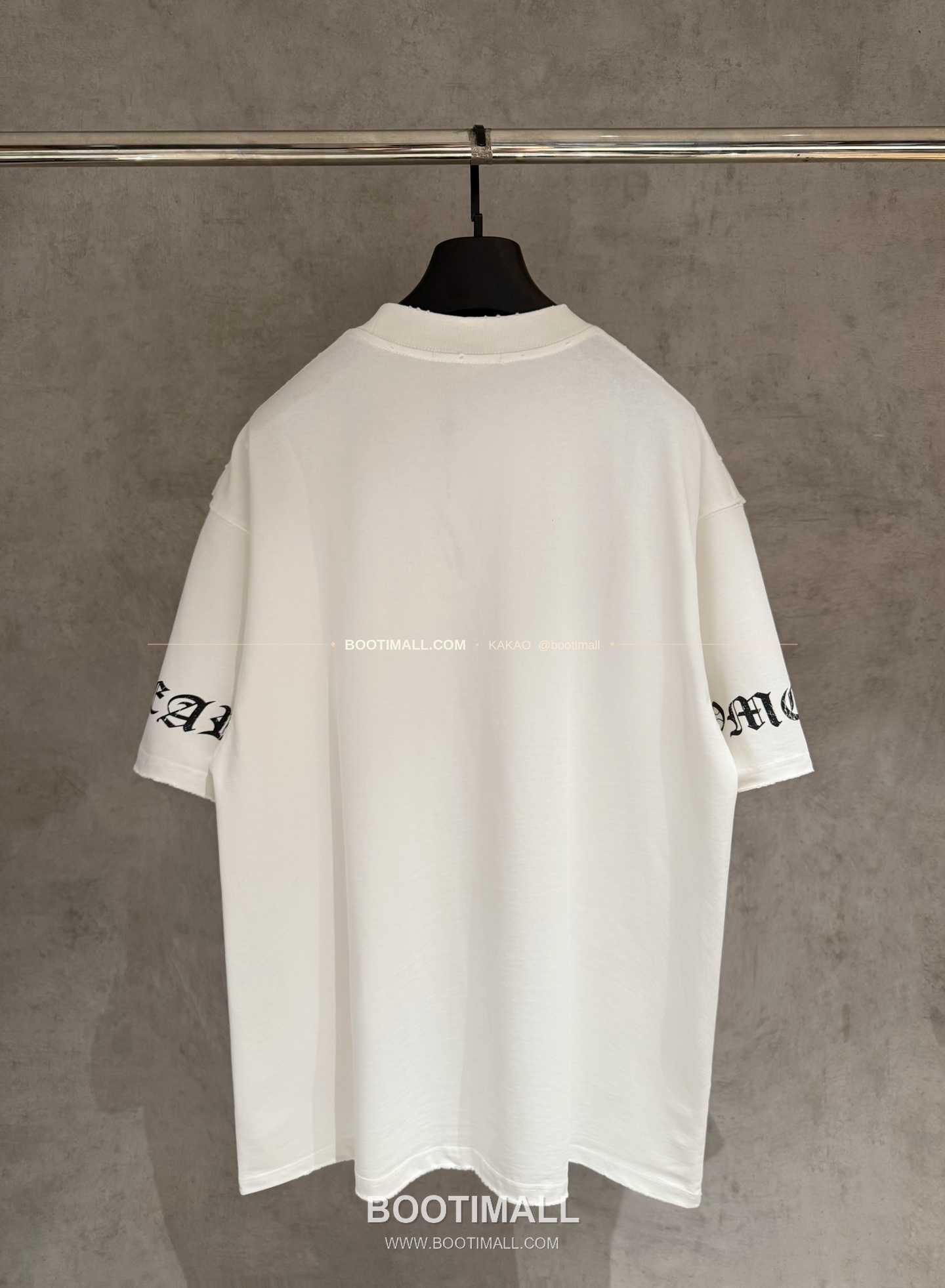 크롬하츠 2026SS 헤비코튼 자수 디스트로이드 루즈핏 블랙 반팔 티셔츠 Chrome Hearts 2026 SS Heavy Cotton Embroidered Distressed Loose Fit Black T-Shirt K225 2