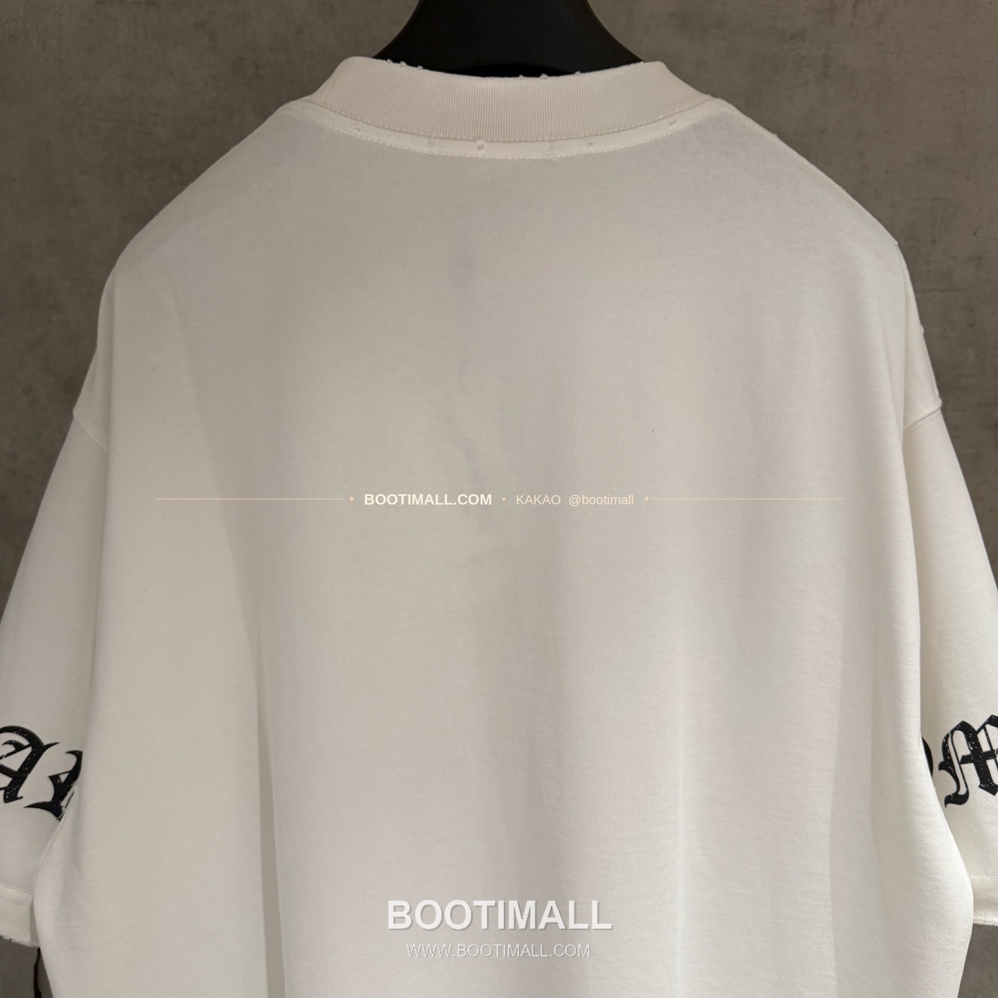 크롬하츠 2026SS 헤비코튼 자수 디스트로이드 루즈핏 블랙 반팔 티셔츠 Chrome Hearts 2026 SS Heavy Cotton Embroidered Distressed Loose Fit Black T-Shirt K225 4