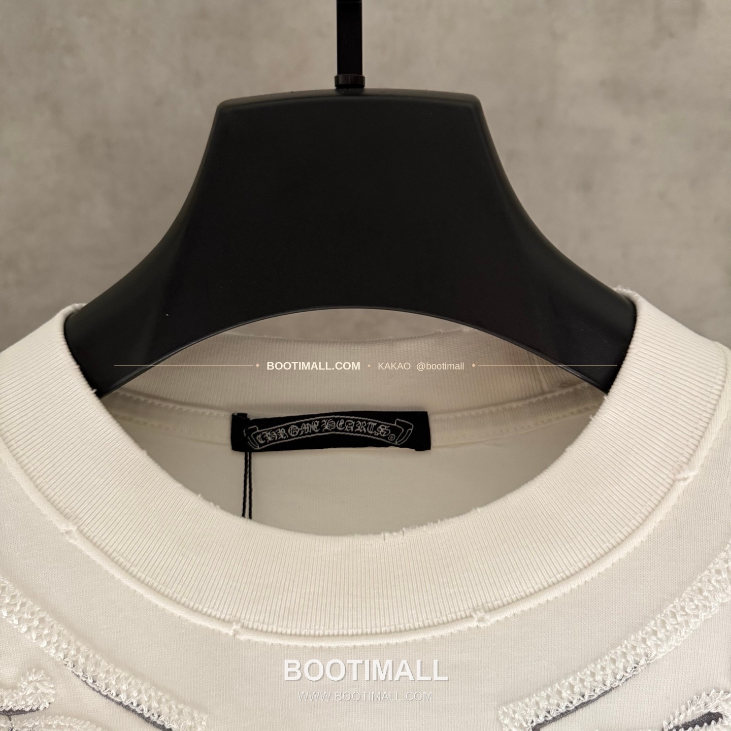 크롬하츠 2026SS 헤비코튼 자수 디스트로이드 루즈핏 블랙 반팔 티셔츠 Chrome Hearts 2026 SS Heavy Cotton Embroidered Distressed Loose Fit Black T-Shirt K235 5