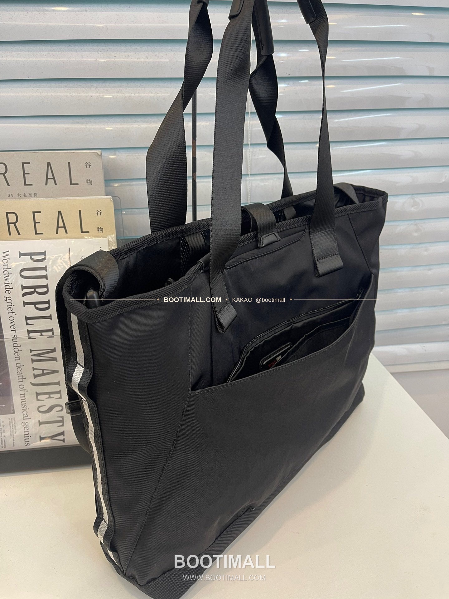 투미 알파브라보 나일론 멀티포켓 블랙 토트백 Tumi Alpha Bravo Nylon Multi Pocket Black Tote Bag 44cm 8