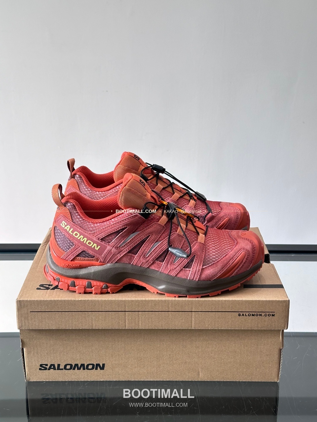 살로몬 2026SS 메쉬 합성가죽 3D샤시 레드 브라운 스니커즈 Salomon 2026 SS Mesh Synthetic Leather 3D Chassis Red Brown Sneakers XA PRO 3D 1