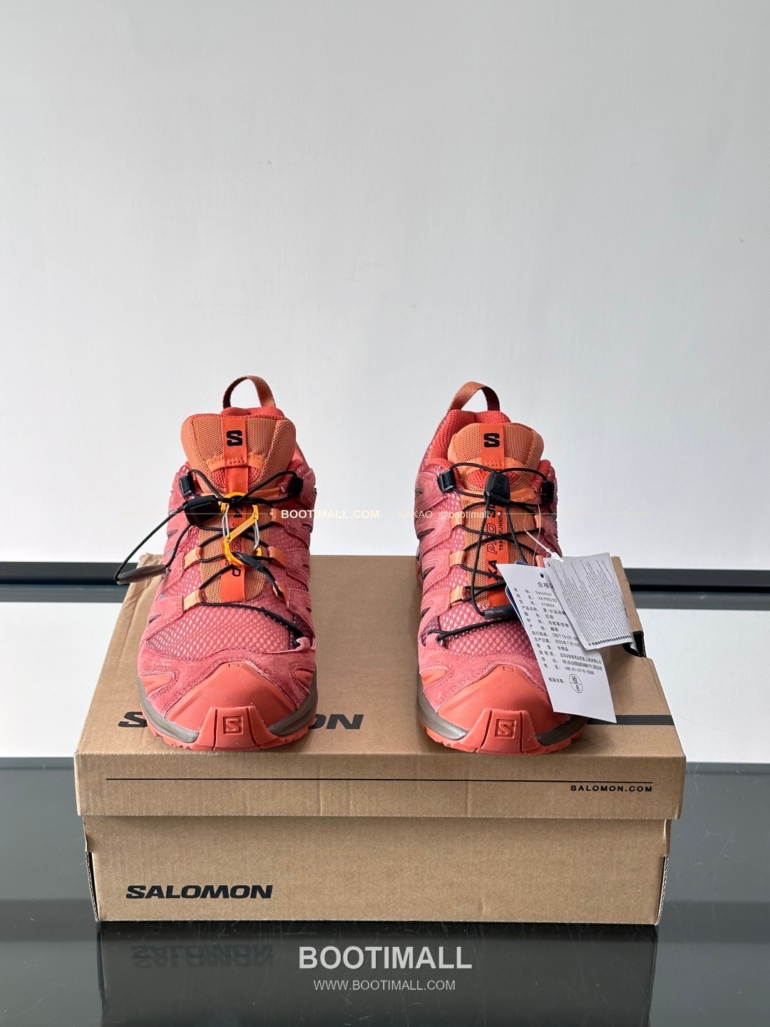 살로몬 2026SS 메쉬 합성가죽 3D샤시 레드 브라운 스니커즈 Salomon 2026 SS Mesh Synthetic Leather 3D Chassis Red Brown Sneakers XA PRO 3D 2