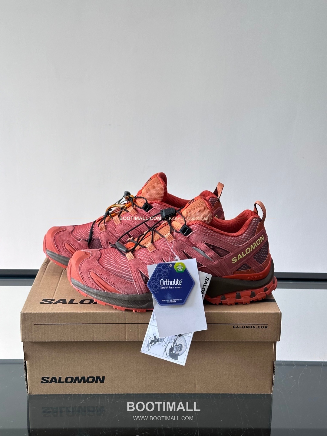 살로몬 2026SS 메쉬 합성가죽 3D샤시 레드 브라운 스니커즈 Salomon 2026 SS Mesh Synthetic Leather 3D Chassis Red Brown Sneakers XA PRO 3D 3