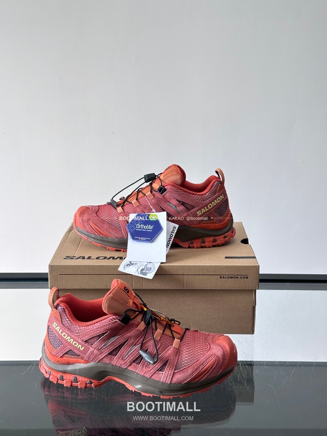 살로몬 2026SS 메쉬 합성가죽 3D샤시 레드 브라운 스니커즈 Salomon 2026 SS Mesh Synthetic Leather 3D Chassis Red Brown Sneakers XA PRO 3D 4