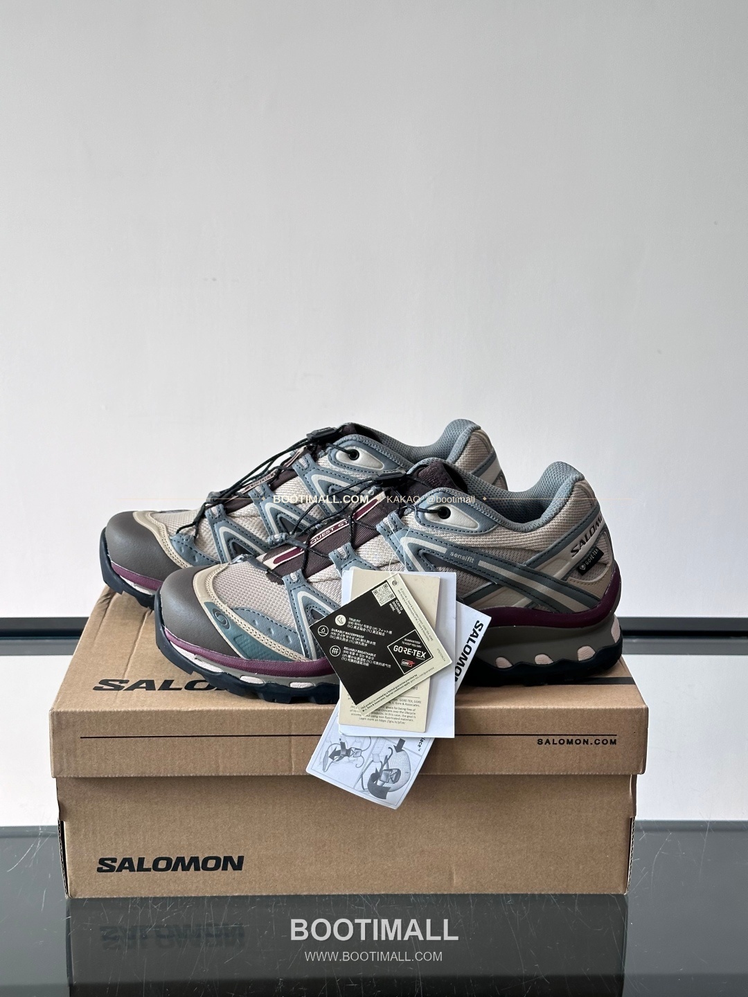 살로몬 2026SS 메쉬 합성가죽 3D샤시 레드 브라운 스니커즈 Salomon 2026 SS Mesh Synthetic Leather 3D Chassis Red Brown Sneakers XA PRO 3D 3