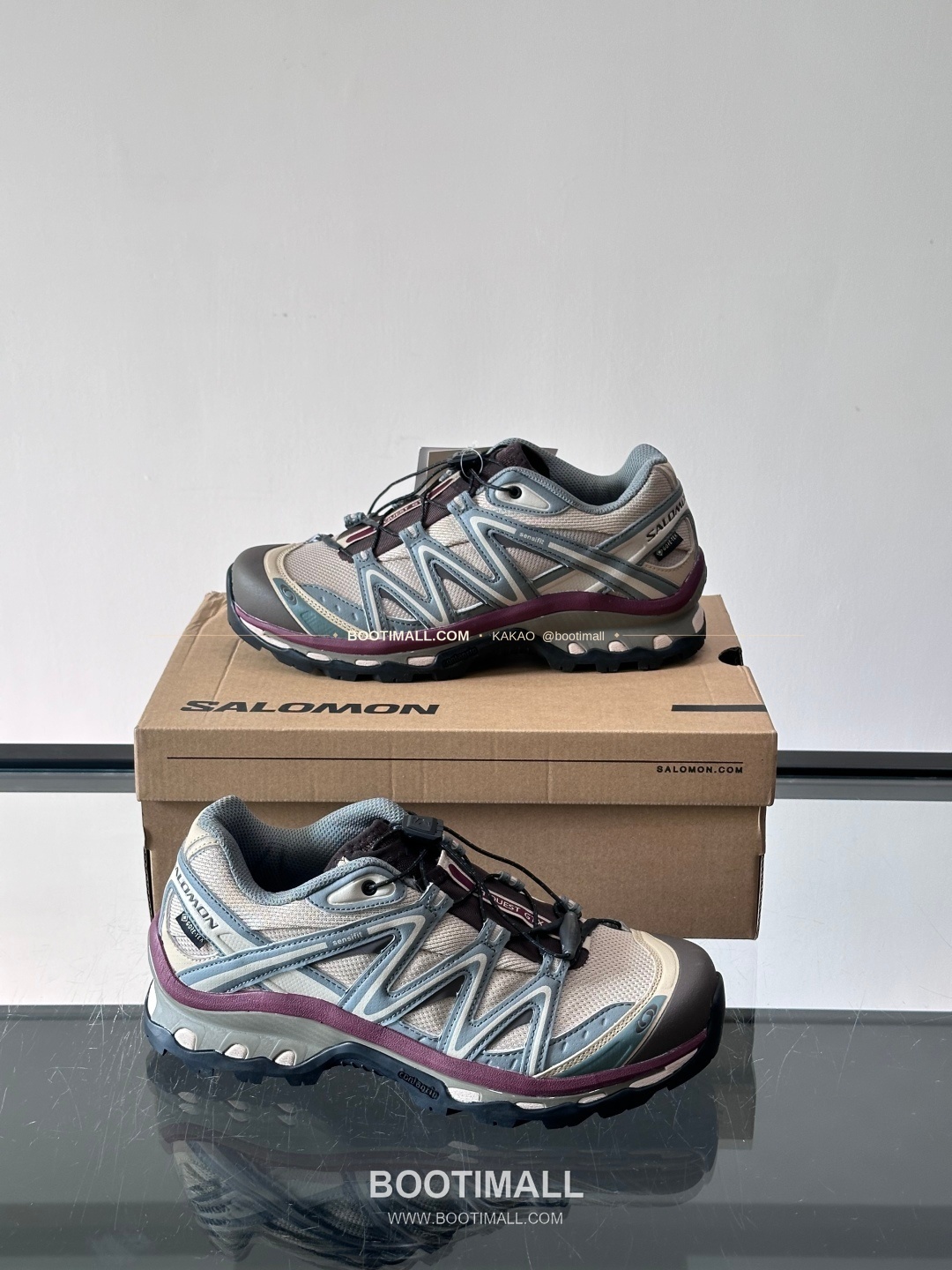 살로몬 2026SS 메쉬 합성가죽 3D샤시 레드 브라운 스니커즈 Salomon 2026 SS Mesh Synthetic Leather 3D Chassis Red Brown Sneakers XA PRO 3D 4