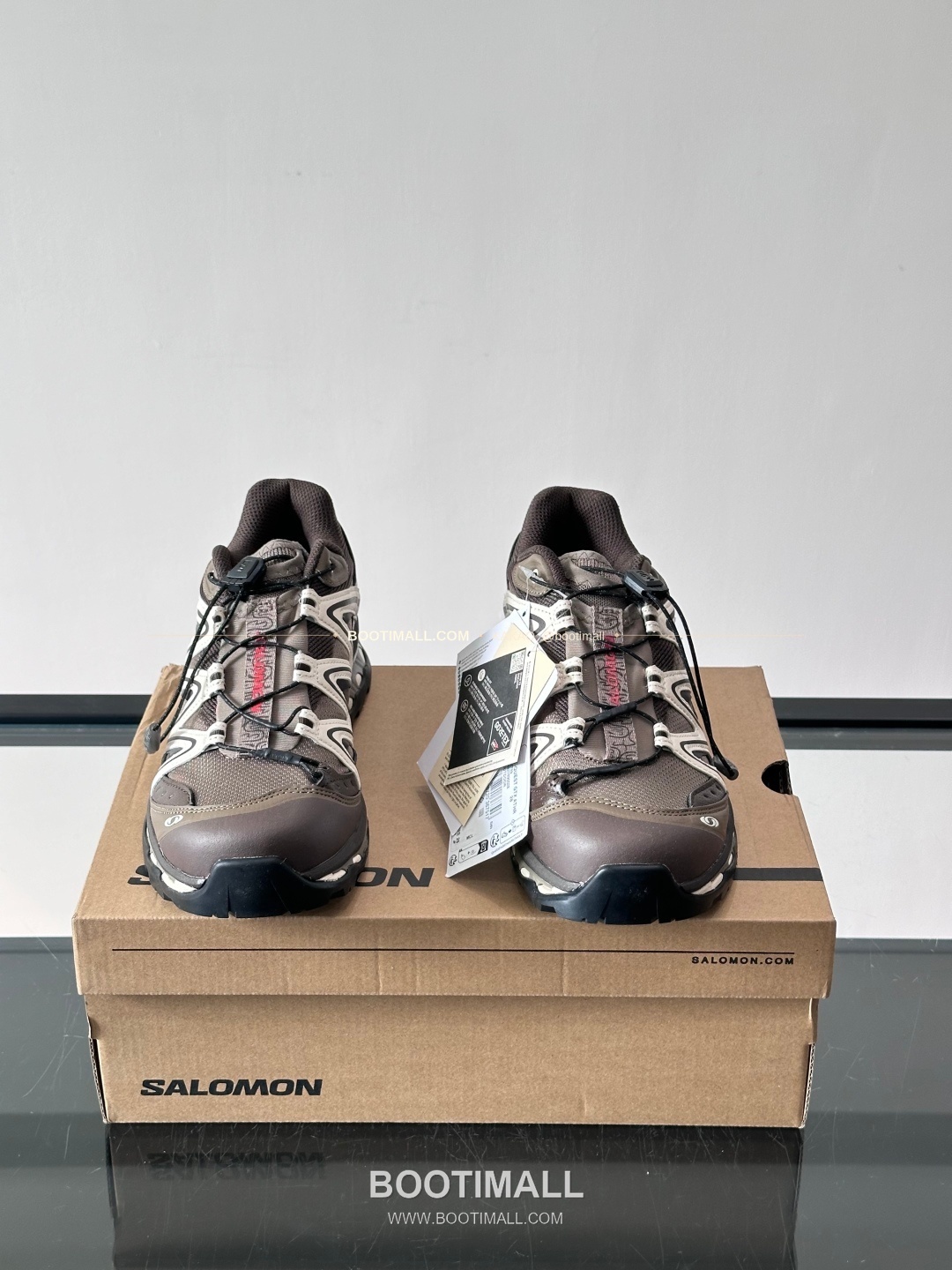 살로몬 2026SS 메쉬 합성가죽 3D샤시 레드 브라운 스니커즈 Salomon 2026 SS Mesh Synthetic Leather 3D Chassis Red Brown Sneakers XA PRO 3D 2