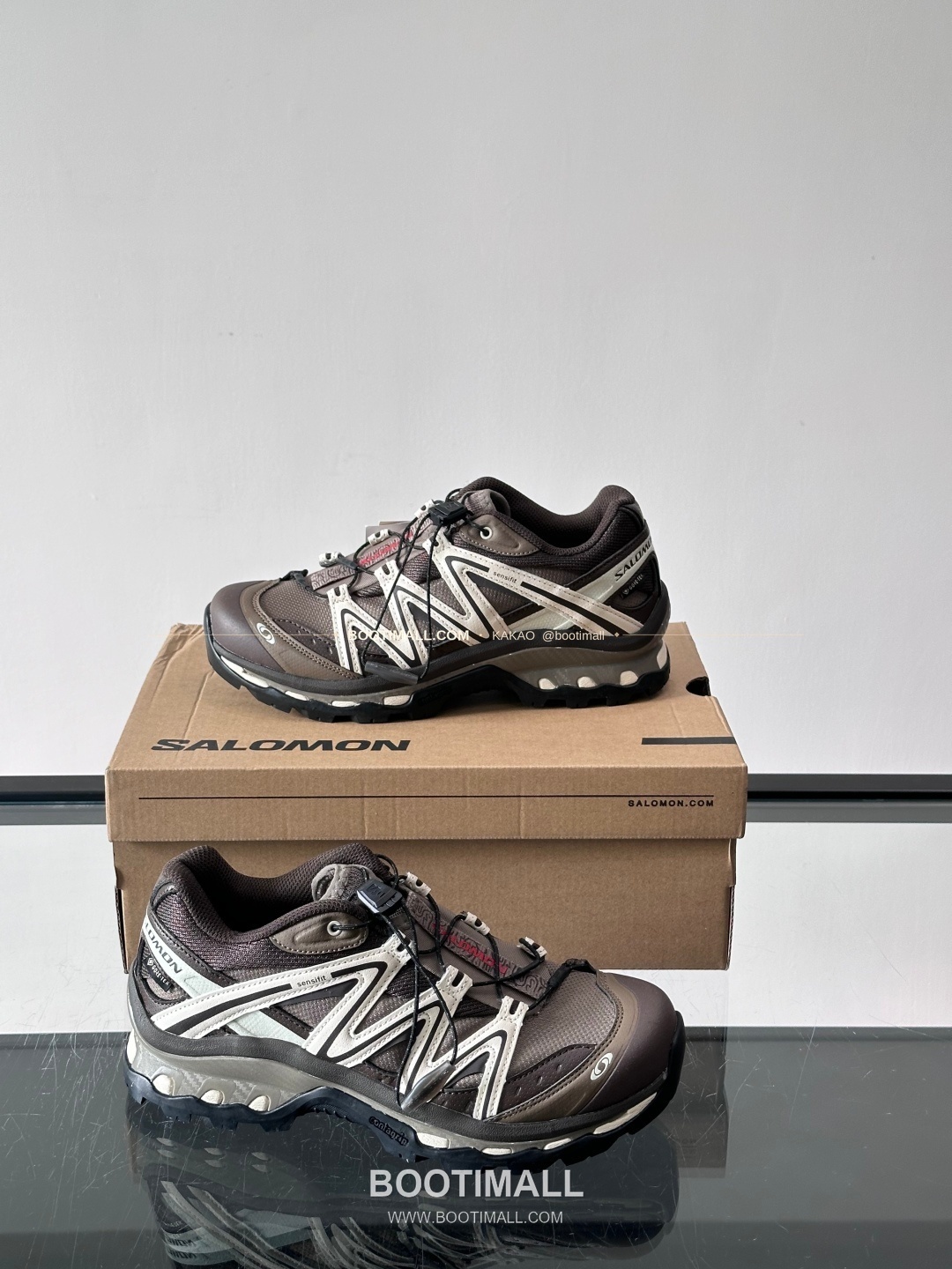 살로몬 2026SS 메쉬 합성가죽 3D샤시 레드 브라운 스니커즈 Salomon 2026 SS Mesh Synthetic Leather 3D Chassis Red Brown Sneakers XA PRO 3D 4