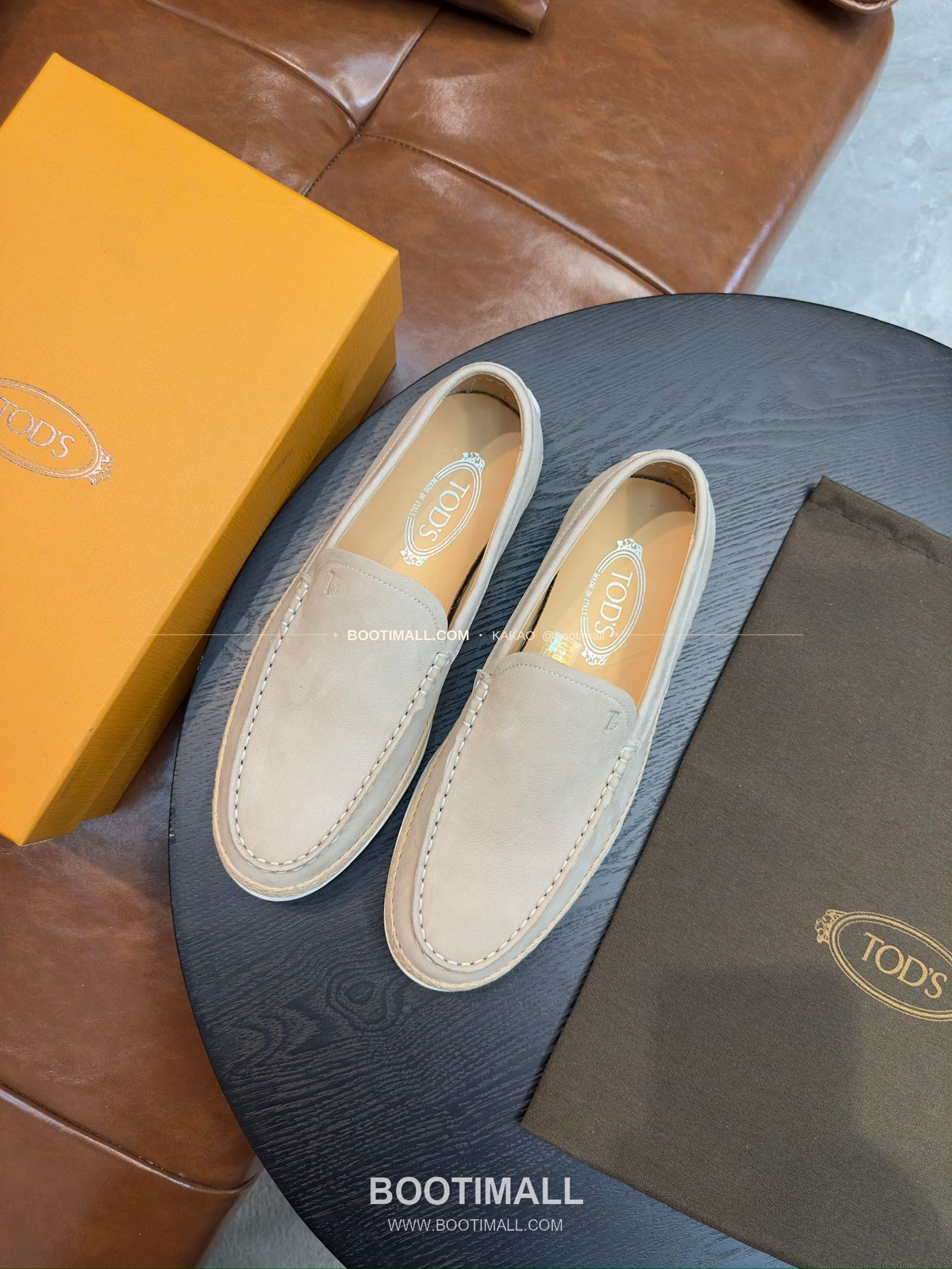 토즈 2026SS 스웨이드 로고 프린트 라피아 트림 브라운 로퍼 Tod's 2026 SS Suede Logo Print Raffia Trim Brown Loafers 6