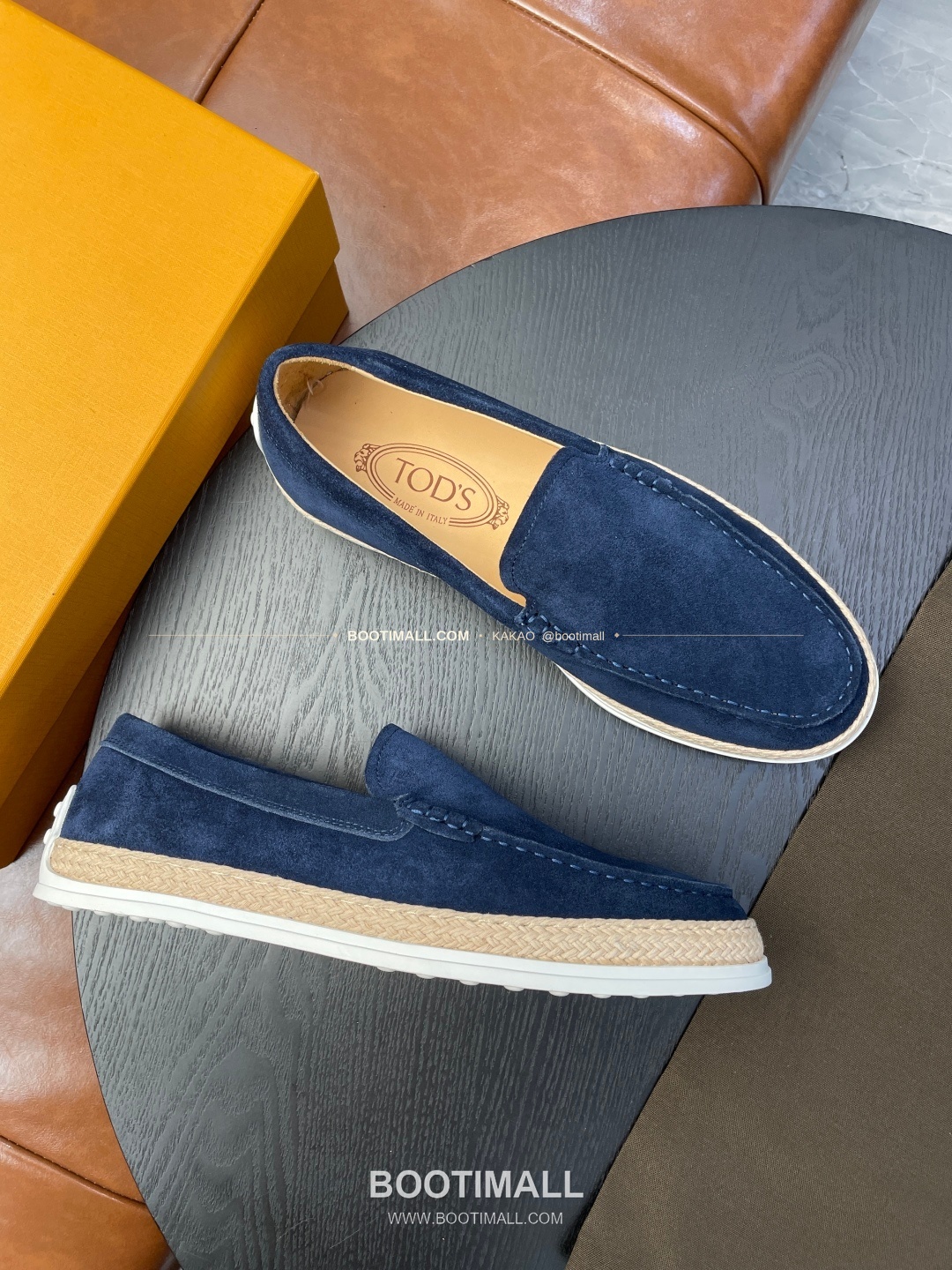 토즈 2026SS 스웨이드 로고 프린트 라피아 트림 브라운 로퍼 Tod's 2026 SS Suede Logo Print Raffia Trim Brown Loafers 5