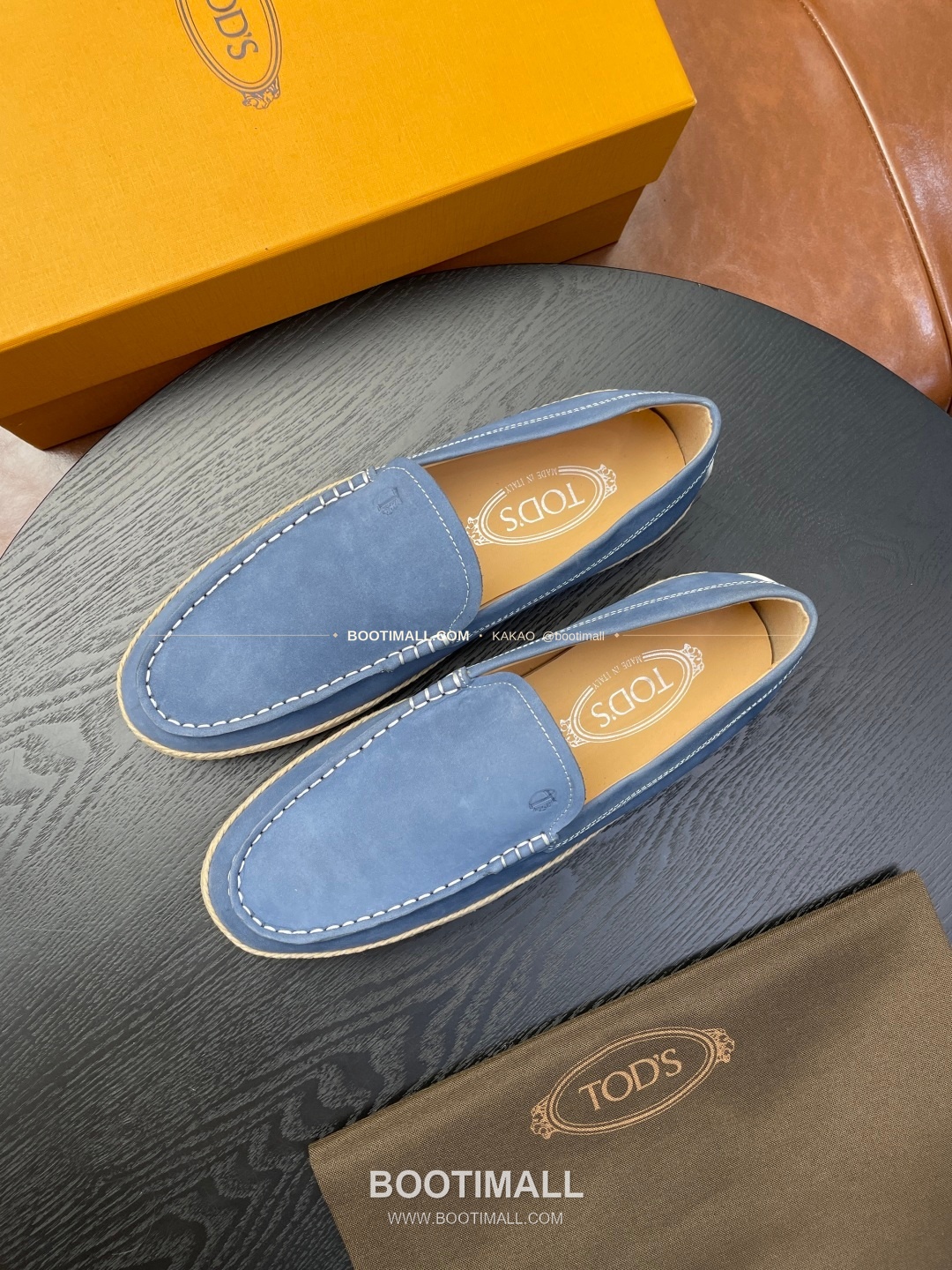 토즈 2026SS 스웨이드 로고 프린트 라피아 트림 브라운 로퍼 Tod's 2026 SS Suede Logo Print Raffia Trim Brown Loafers 6