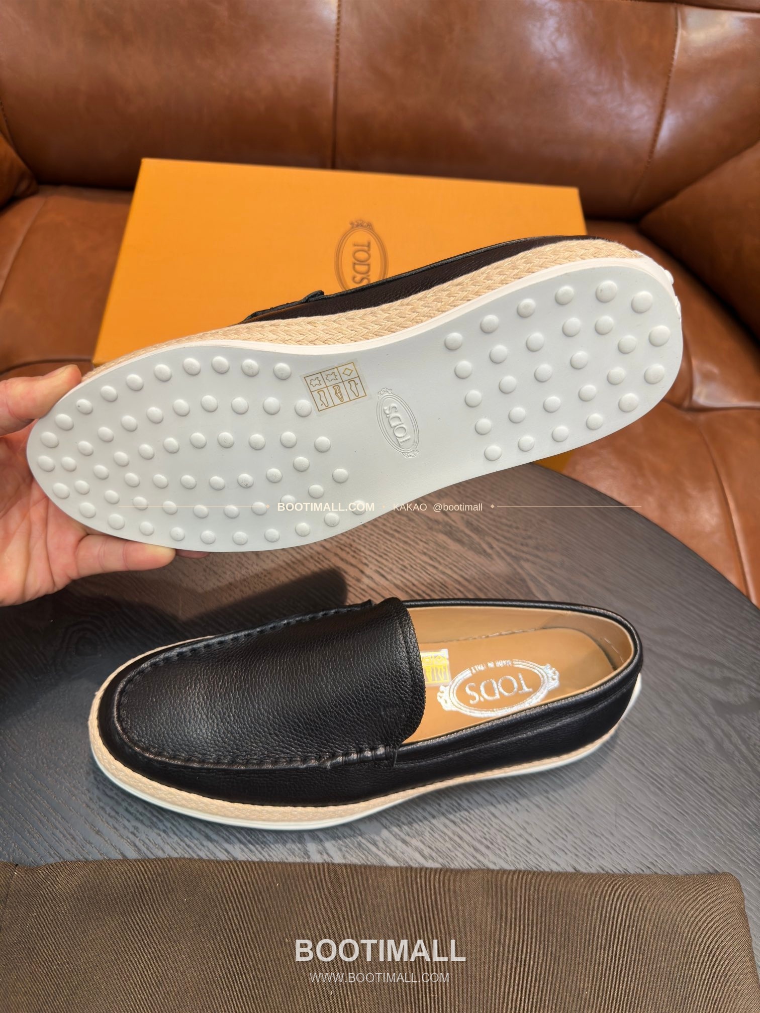 토즈 2026SS 스웨이드 로고 프린트 라피아 트림 브라운 로퍼 Tod's 2026 SS Suede Logo Print Raffia Trim Brown Loafers 6