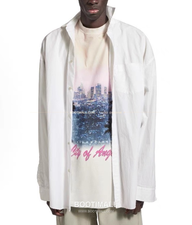 발렌시아가 2025FW LA레이어드 워싱 루즈핏 셔츠 Balenciaga 2025 FW LA Layered Washed Loose Fit Shirt 1