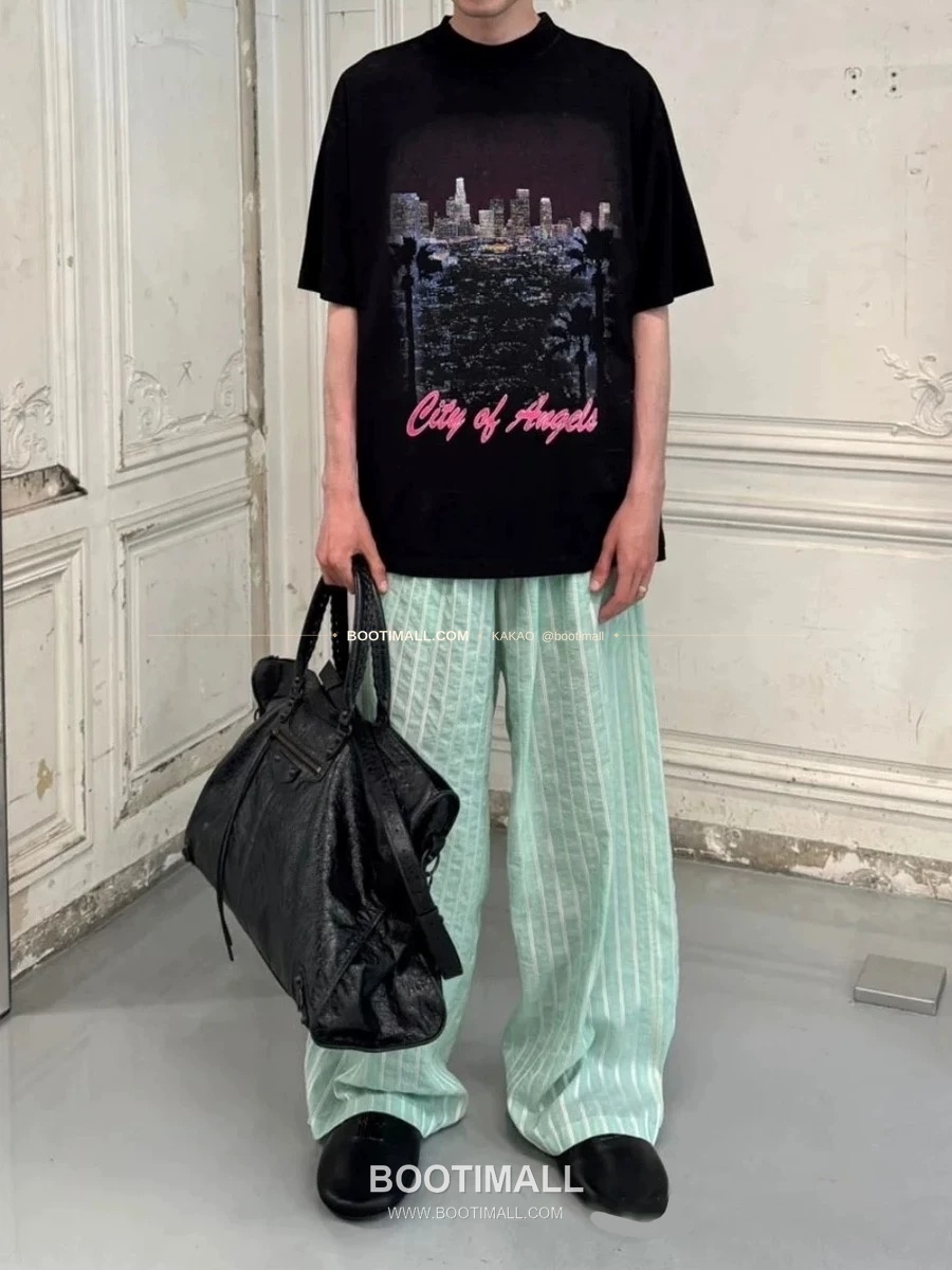발렌시아가 2025FW 스트라이프 자카드 루즈핏 코튼 롱팬츠 Balenciaga 2025 FW Stripe Jacquard Loose Fit Cotton Long Pants 5