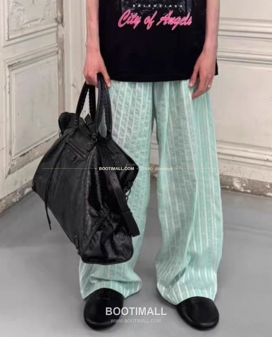 발렌시아가 2025FW 스트라이프 자카드 루즈핏 코튼 롱팬츠 Balenciaga 2025 FW Stripe Jacquard Loose Fit Cotton Long Pants 6