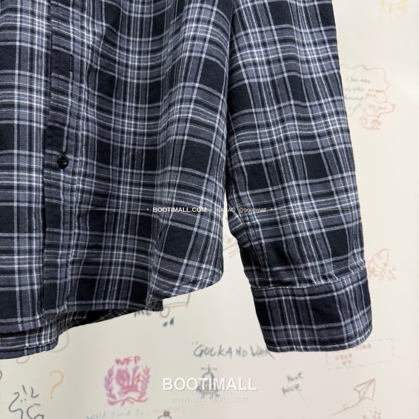 발렌시아가 2026SS 블랙그레이 체크 로고자수 루즈핏 코튼 셔츠 Balenciaga 2026 SS Black Grey Check Logo Embroidered Loose Fit Cotton Shirt 8