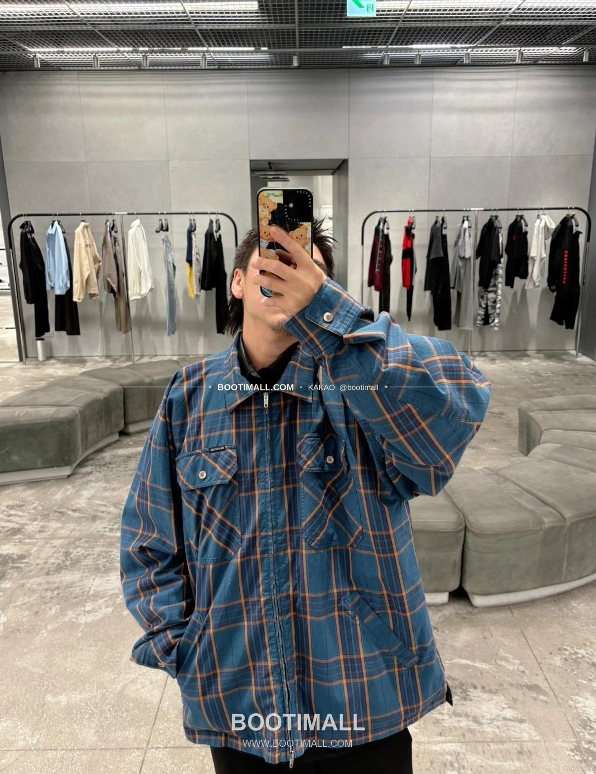 발렌시아가 2025FW 체크 더블레이어 루즈핏 지퍼 셔츠재킷 Balenciaga 2025 FW Check Double Layer Loose Fit Zip Shirt Jacket 2