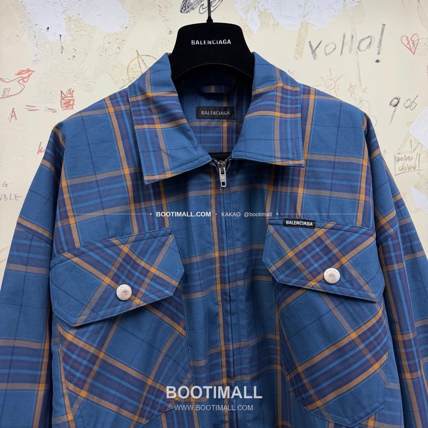 발렌시아가 2025FW 체크 더블레이어 루즈핏 지퍼 셔츠재킷 Balenciaga 2025 FW Check Double Layer Loose Fit Zip Shirt Jacket 6