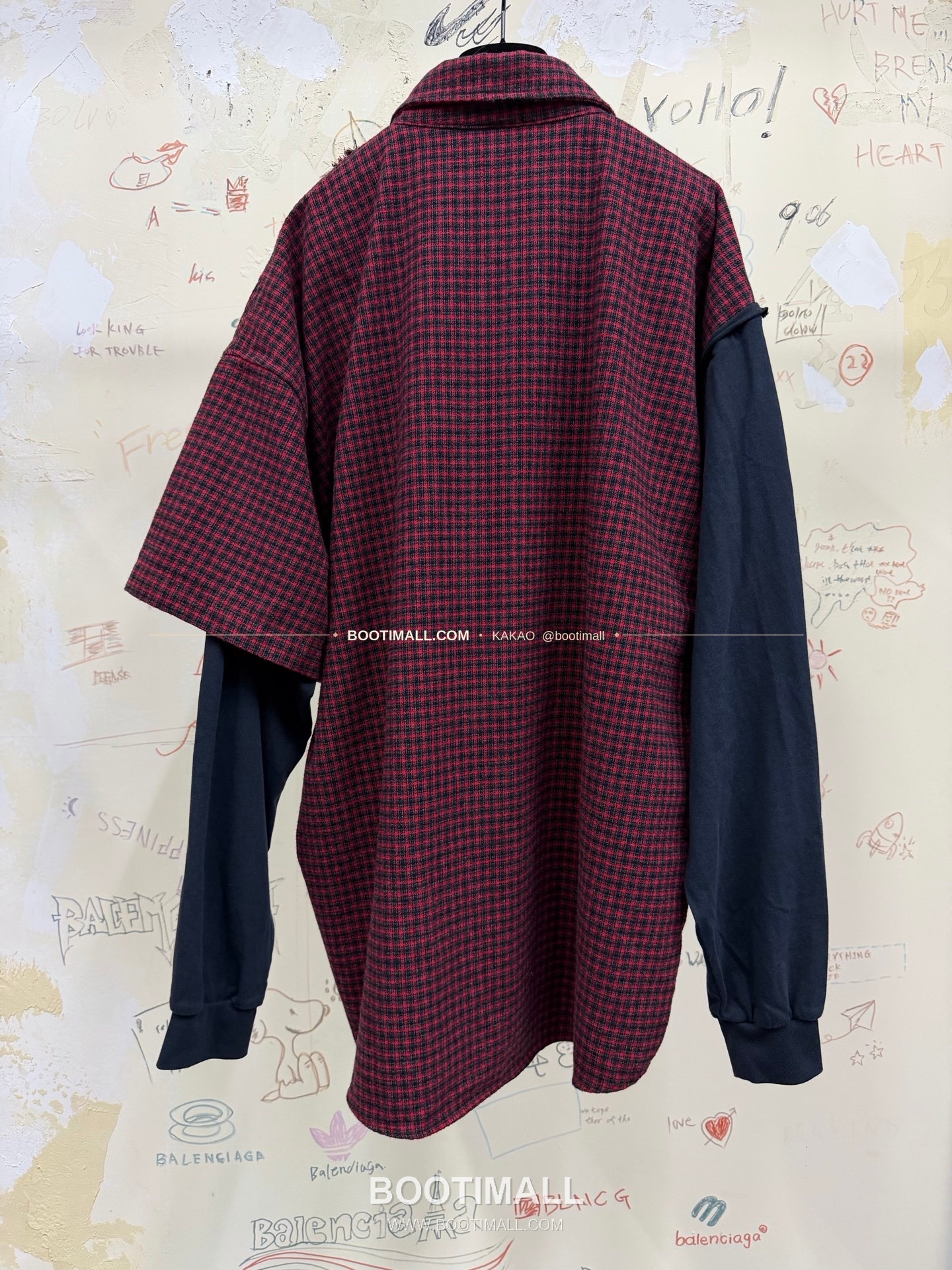 발렌시아가 2025FW 체크패치워크 레이어드 루즈핏 울셔츠 Balenciaga 2025 FW Check Patchwork Layered Loose Fit Wool Shirt 11