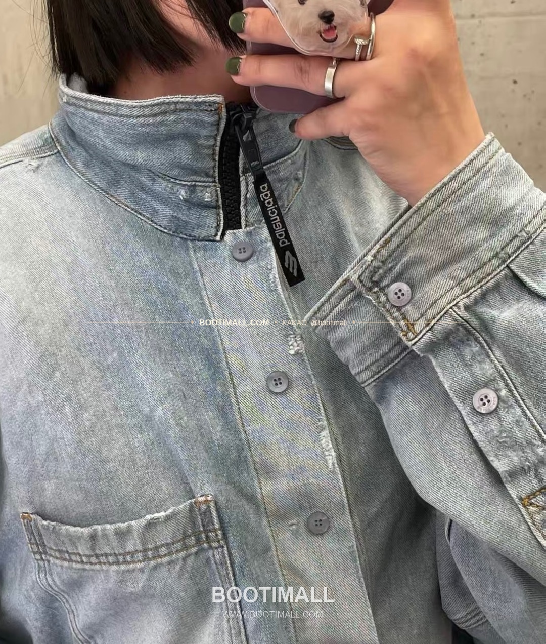 발렌시아가 2025FW 스탠드카라 워싱 루즈핏 데님재킷 Balenciaga 2025 FW Stand Collar Washed Loose Fit Denim Jacket 18