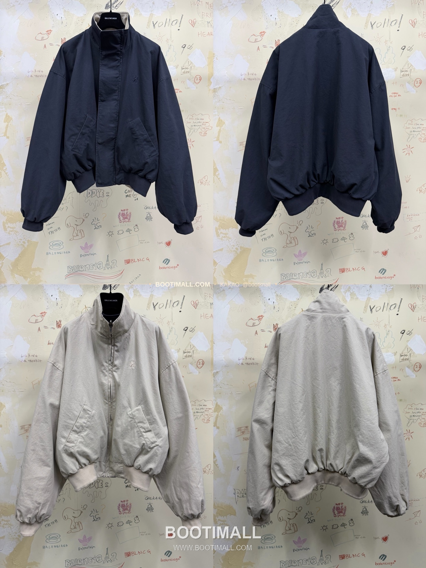 발렌시아가 2025FW 리버서블 스탠드카라 루즈핏 해링턴재킷 Balenciaga 2025 FW Reversible Stand Collar Loose Fit Harrington Jacket 2