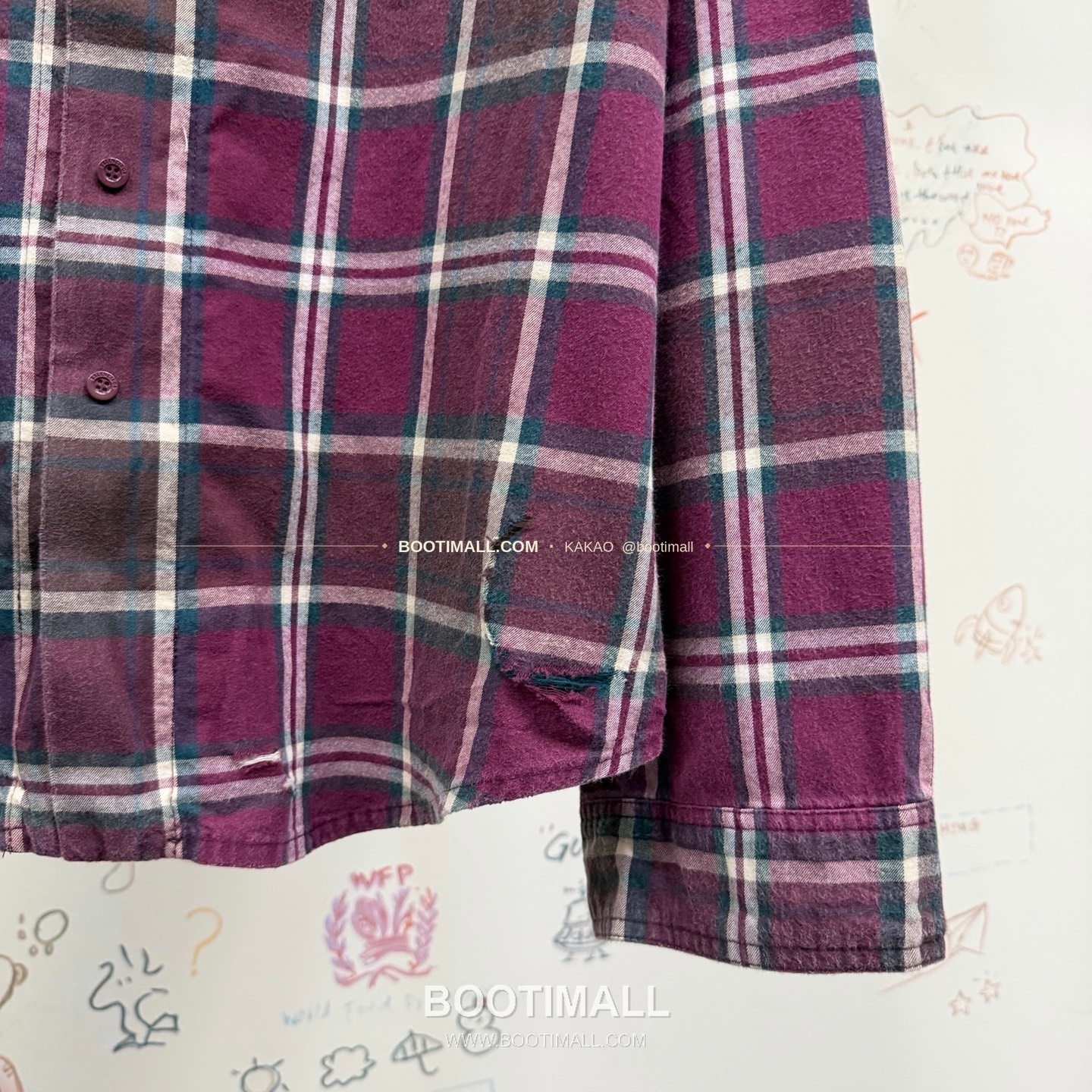 발렌시아가 2025FW 레드체크 워싱 루즈핏 스탠드카라 지퍼 셔츠재킷 Balenciaga 2025 FW Red Check Washed Loose Fit Stand Collar Zip Shirt Jacket 6