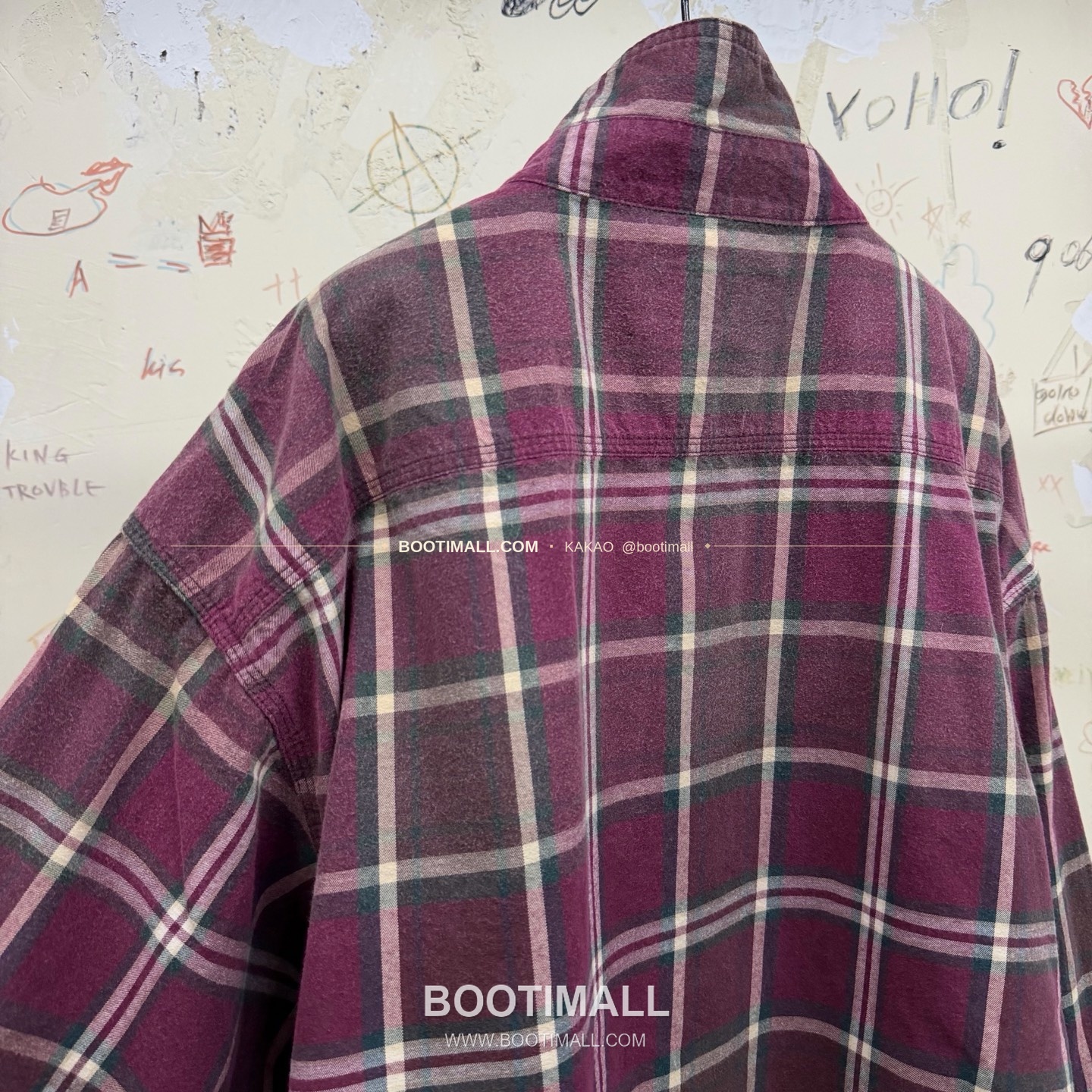 발렌시아가 2025FW 레드체크 워싱 루즈핏 스탠드카라 지퍼 셔츠재킷 Balenciaga 2025 FW Red Check Washed Loose Fit Stand Collar Zip Shirt Jacket 8