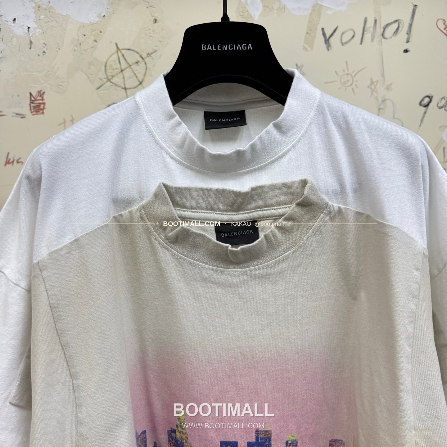 발렌시아가 2025SS LA프린트 레이어드 워싱 루즈핏 반팔 티셔츠 Balenciaga 2025 SS LA Print Layered Washed Loose Fit Short Sleeve T-Shirt 7