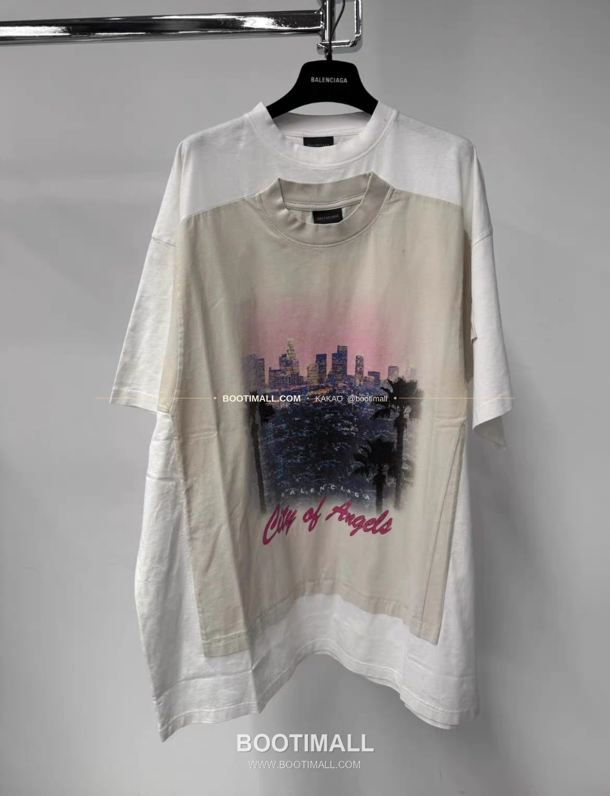 발렌시아가 2025SS LA프린트 레이어드 워싱 루즈핏 반팔 티셔츠 Balenciaga 2025 SS LA Print Layered Washed Loose Fit Short Sleeve T-Shirt 14