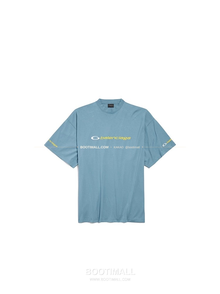 발렌시아가 2025SS 링로고 투톤 자수 루즈핏 반팔 티셔츠 Balenciaga 2025 SS Ring Logo Two Tone Embroidered Loose Fit Short Sleeve T-Shirt 8