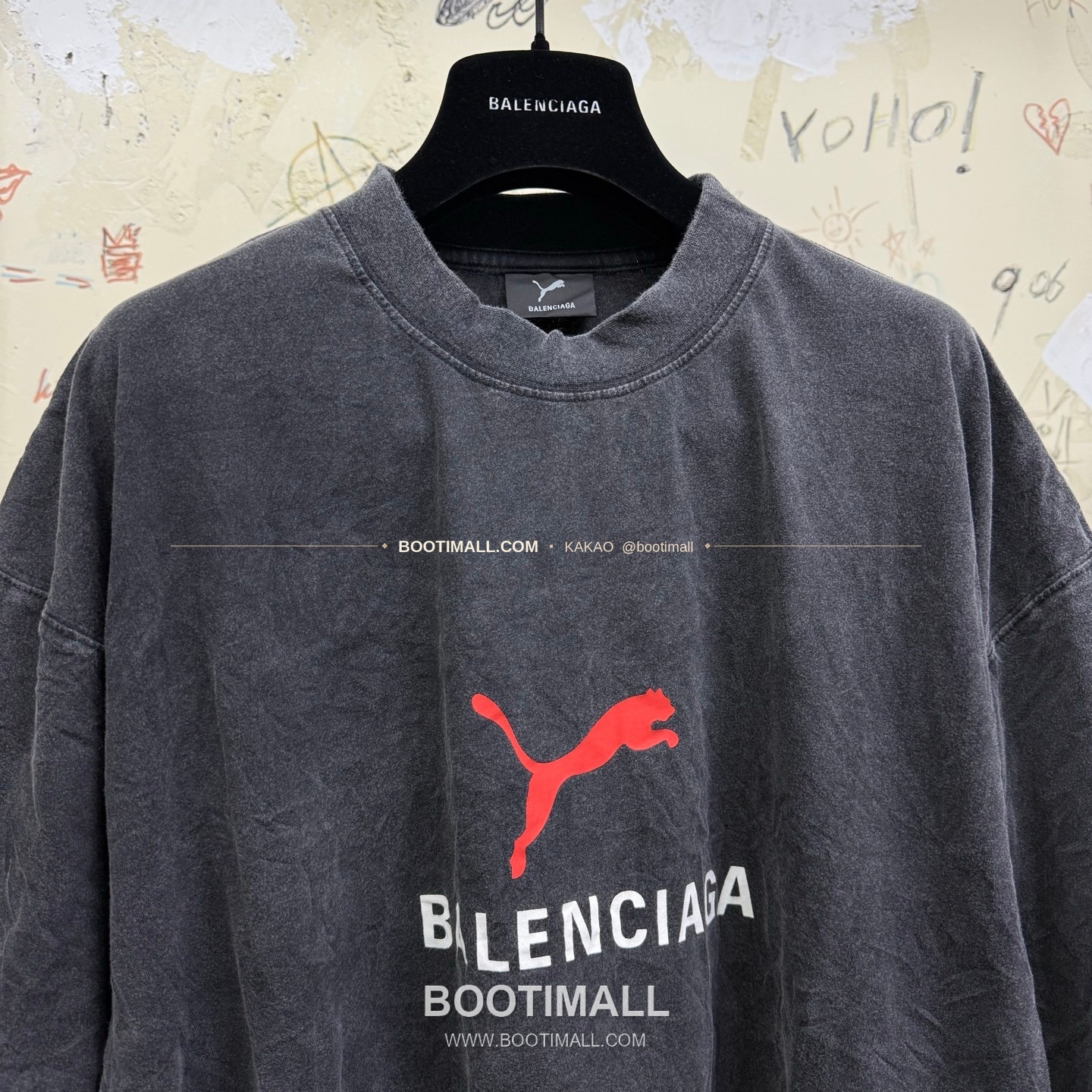 발렌시아가 2025SS 푸마 콜라보 로고프린트 워싱 루즈핏 반팔 티셔츠 Balenciaga 2025 SS Puma Collaboration Logo Print Washed Loose Fit Short Sleeve T-Shirt 10
