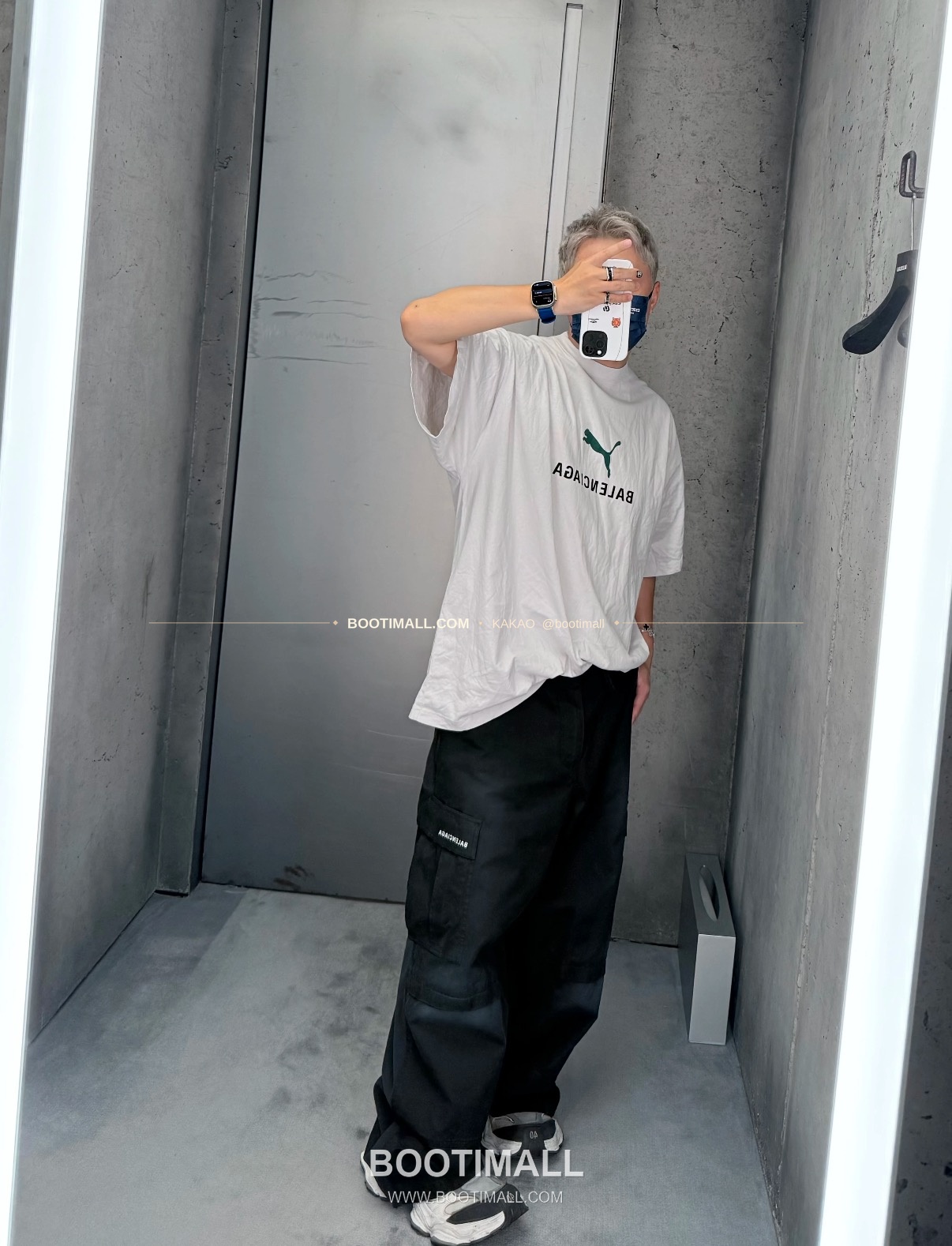 발렌시아가 2025SS 푸마 콜라보 로고프린트 워싱 루즈핏 반팔 티셔츠 Balenciaga 2025 SS Puma Collaboration Logo Print Washed Loose Fit Short Sleeve T-Shirt 1