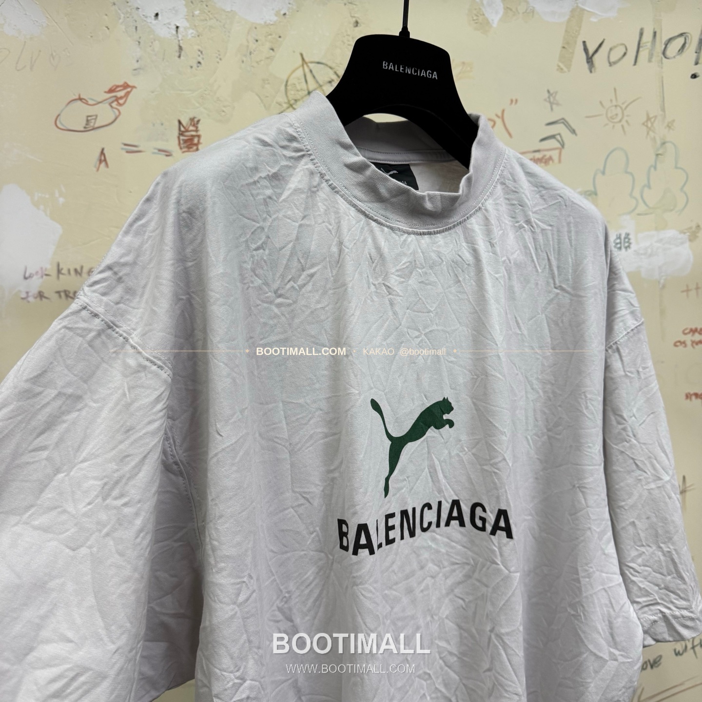 발렌시아가 2025SS 푸마 콜라보 로고프린트 워싱 루즈핏 반팔 티셔츠 Balenciaga 2025 SS Puma Collaboration Logo Print Washed Loose Fit Short Sleeve T-Shirt 6