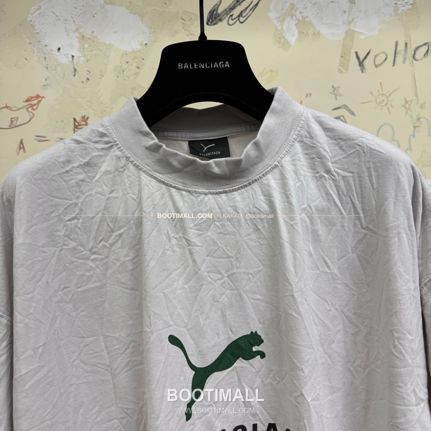 발렌시아가 2025SS 푸마 콜라보 로고프린트 워싱 루즈핏 반팔 티셔츠 Balenciaga 2025 SS Puma Collaboration Logo Print Washed Loose Fit Short Sleeve T-Shirt 7