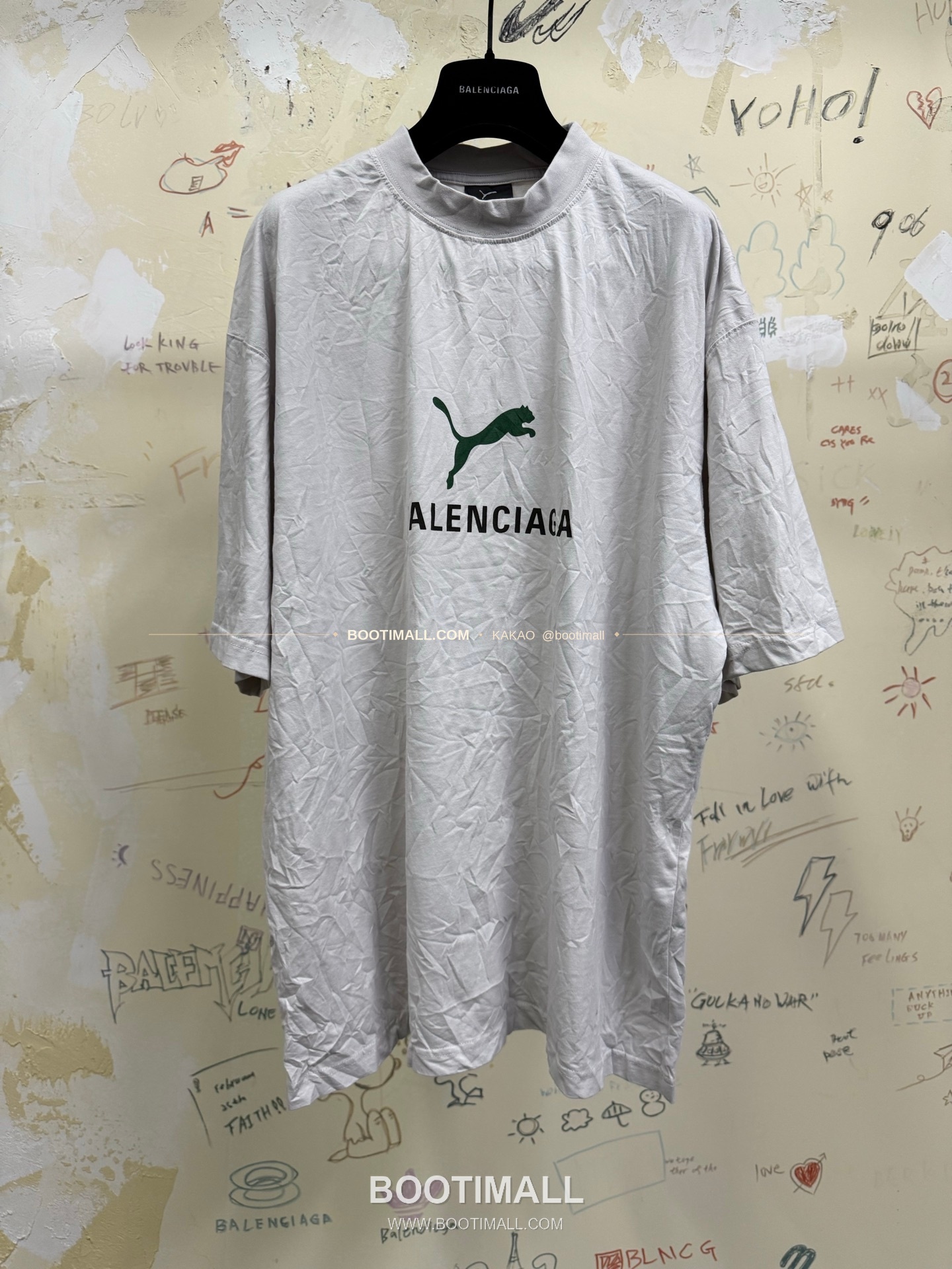 발렌시아가 2025SS 푸마 콜라보 로고프린트 워싱 루즈핏 반팔 티셔츠 Balenciaga 2025 SS Puma Collaboration Logo Print Washed Loose Fit Short Sleeve T-Shirt 11