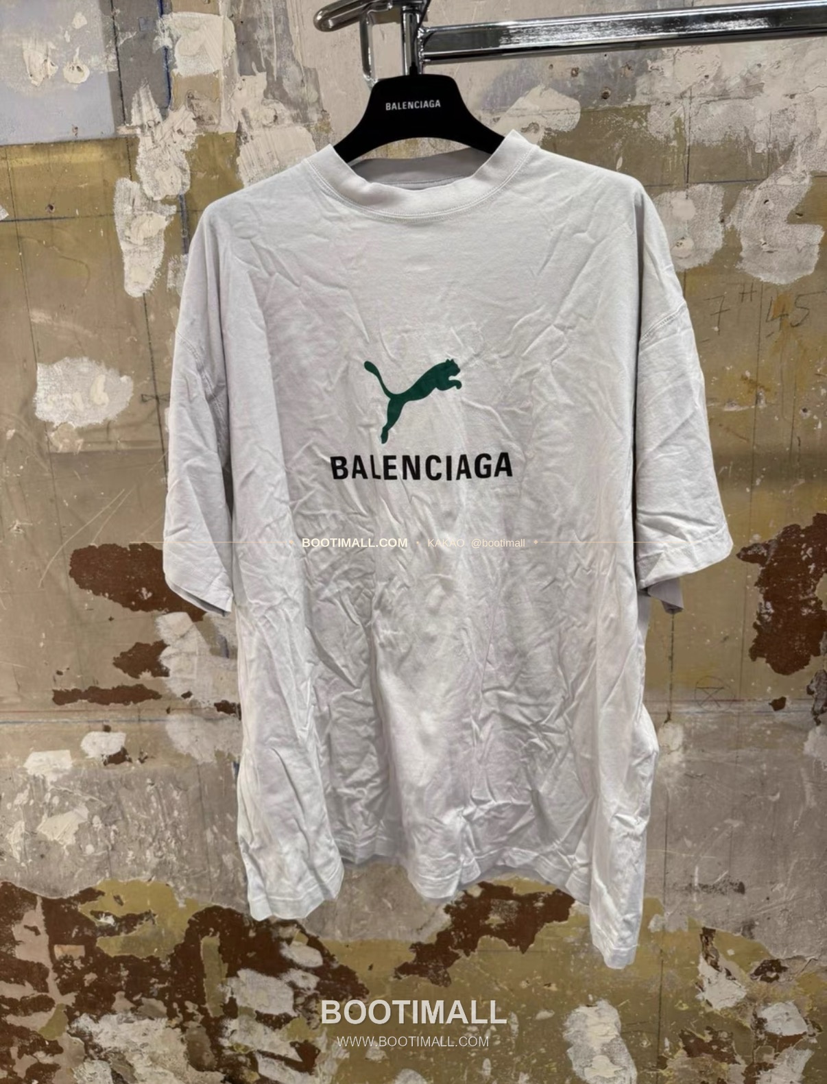 발렌시아가 2025SS 푸마 콜라보 로고프린트 워싱 루즈핏 반팔 티셔츠 Balenciaga 2025 SS Puma Collaboration Logo Print Washed Loose Fit Short Sleeve T-Shirt 13