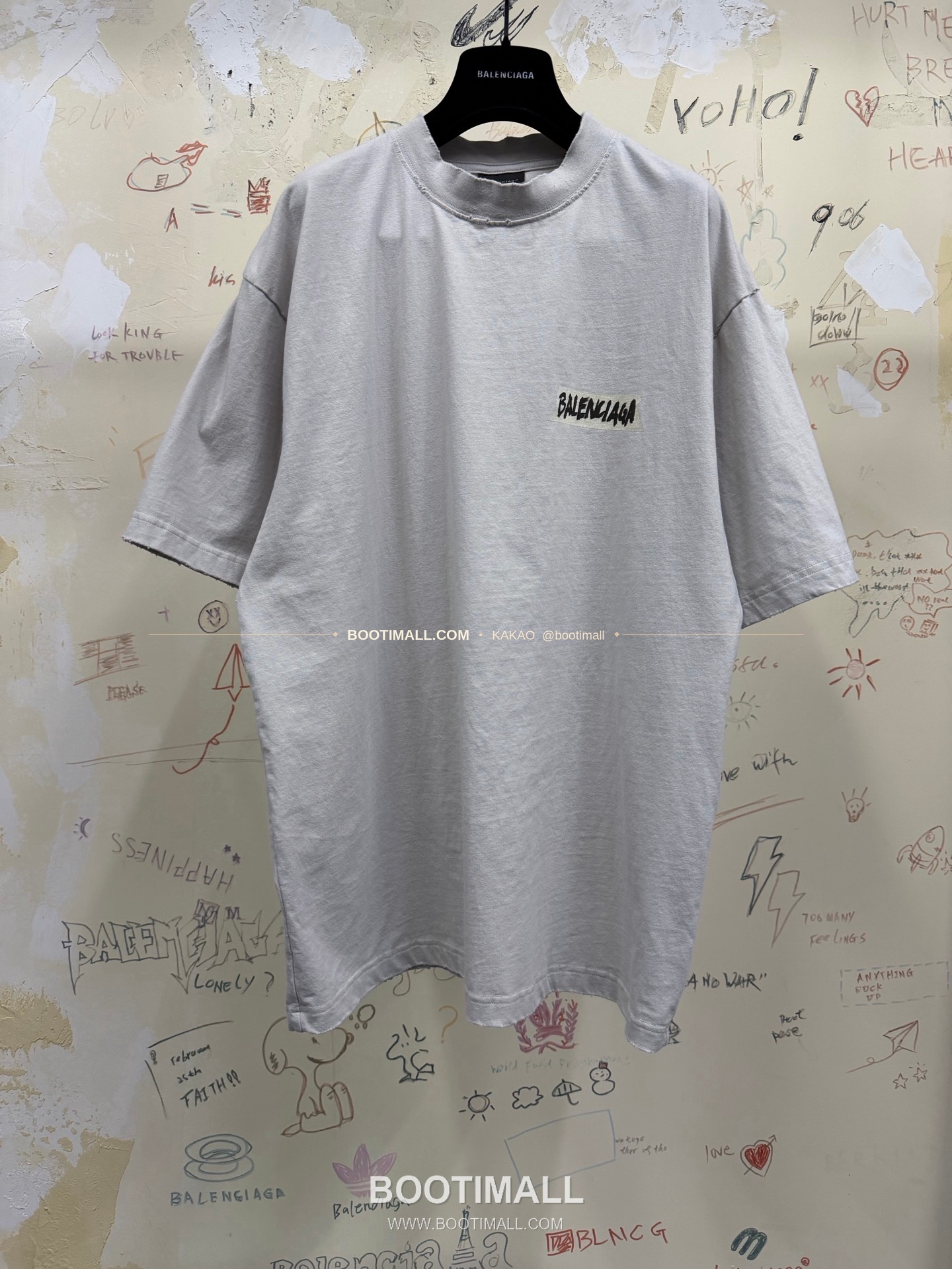 발렌시아가 2026SS 레터로고 프린트 워싱 루즈핏 코튼 반팔 티셔츠 Balenciaga 2026 SS Letter Logo Print Washed Loose Fit Cotton Short Sleeve T-Shirt 6