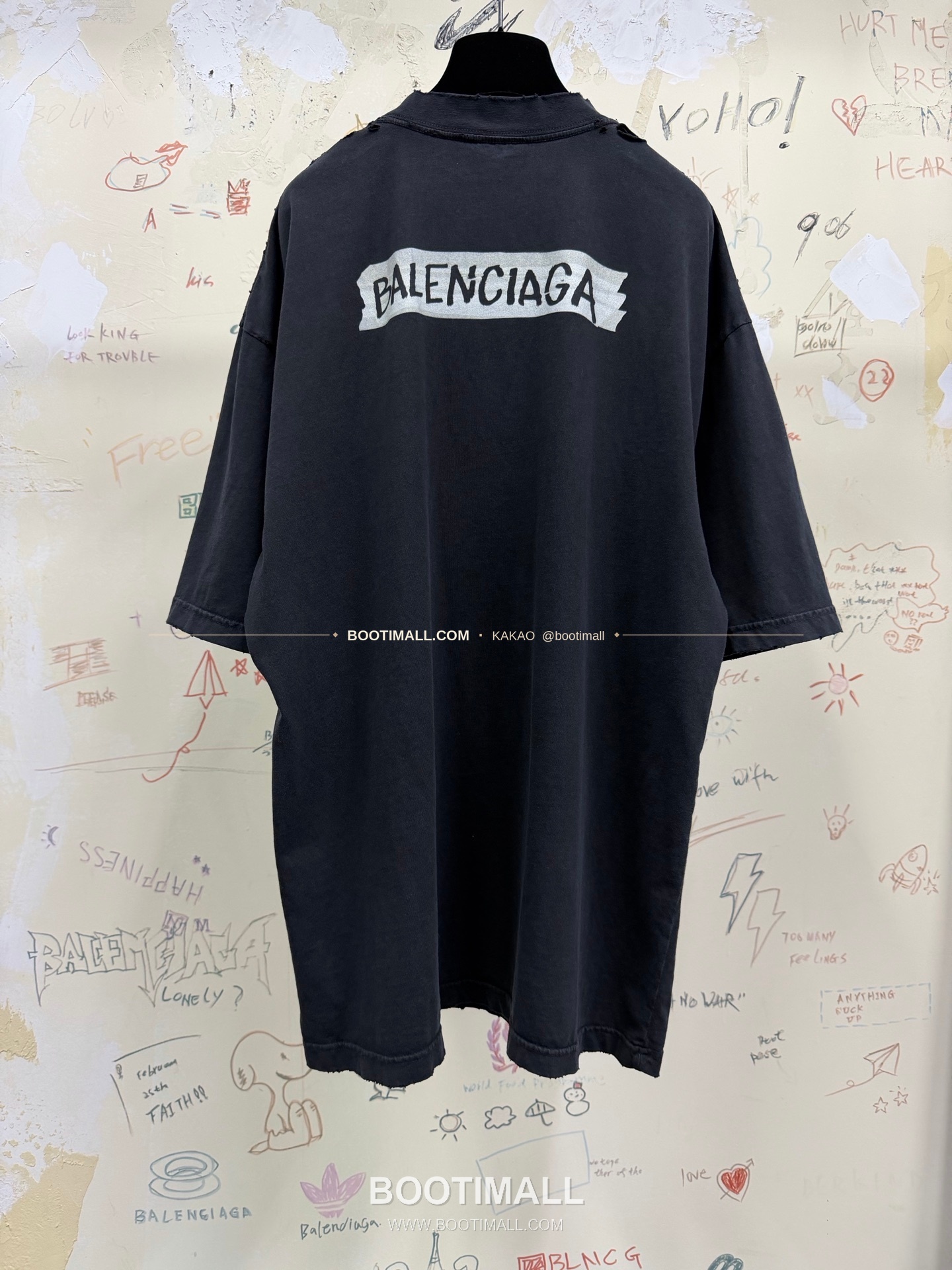 발렌시아가 2026SS 레터로고 프린트 워싱 루즈핏 코튼 반팔 티셔츠 Balenciaga 2026 SS Letter Logo Print Washed Loose Fit Cotton Short Sleeve T-Shirt 10