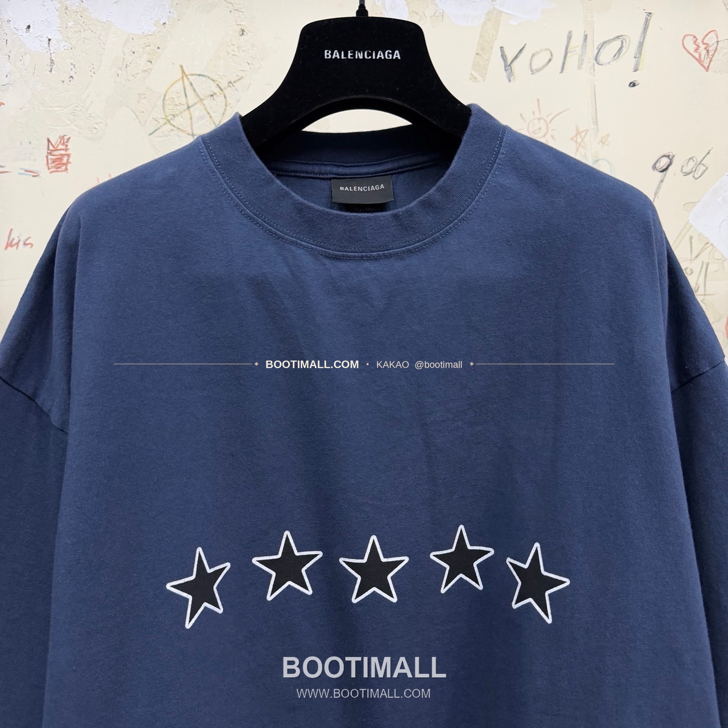 발렌시아가 2026SS 스타로고 자수 프린트 워싱 루즈핏 반팔 티셔츠 Balenciaga 2026 SS Star Logo Embroidered Print Washed Loose Fit Short Sleeve T-Shirt 2