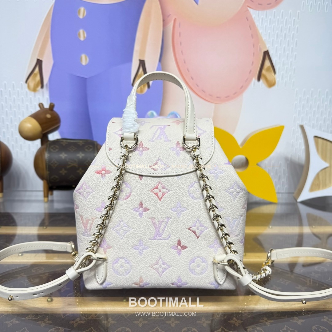 루이비통 모노그램 앙프렝뜨 레더 엠보싱 체인 백팩 핑크 Louis Vuitton Monogram Empreinte Leather Embossed Chain Backpack Pink M47106 22cm 3