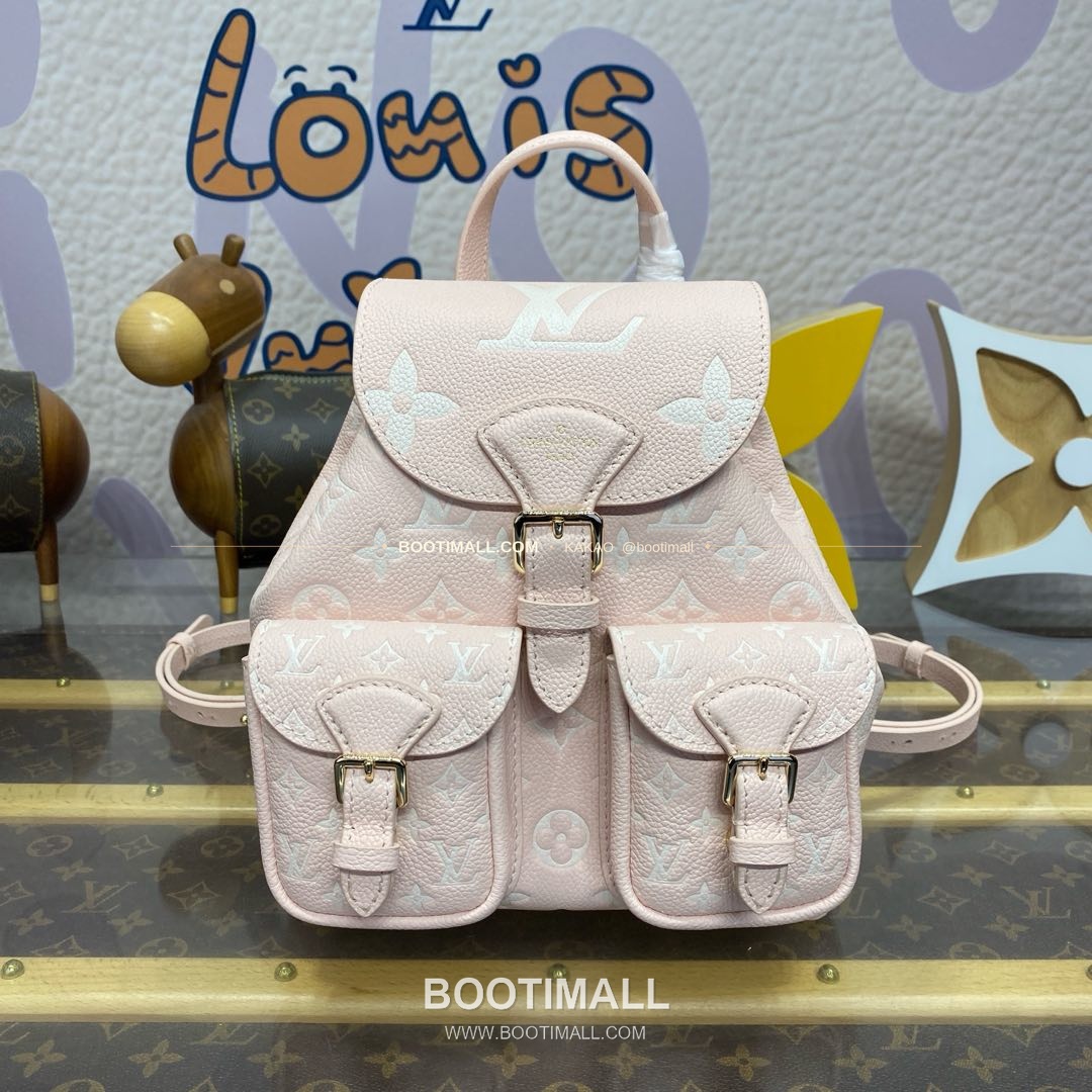 루이비통 모노그램 앙프렝뜨 레더 엠보싱 체인 백팩 핑크 Louis Vuitton Monogram Empreinte Leather Embossed Chain Backpack Pink M47074 22cm 1