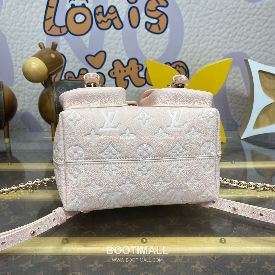 루이비통 모노그램 앙프렝뜨 레더 엠보싱 체인 백팩 핑크 Louis Vuitton Monogram Empreinte Leather Embossed Chain Backpack Pink M47074 22cm 4