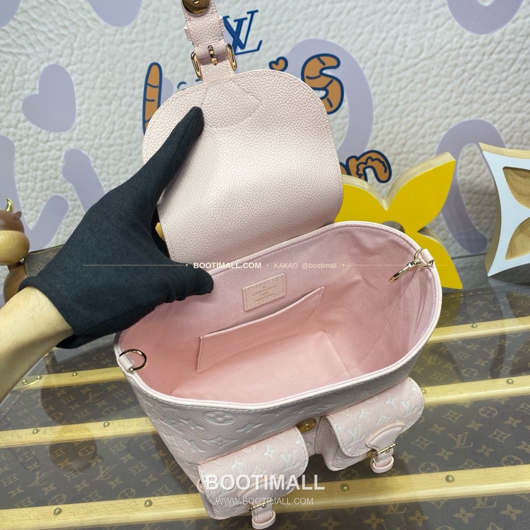 루이비통 모노그램 앙프렝뜨 레더 엠보싱 체인 백팩 핑크 Louis Vuitton Monogram Empreinte Leather Embossed Chain Backpack Pink M47074 22cm 9